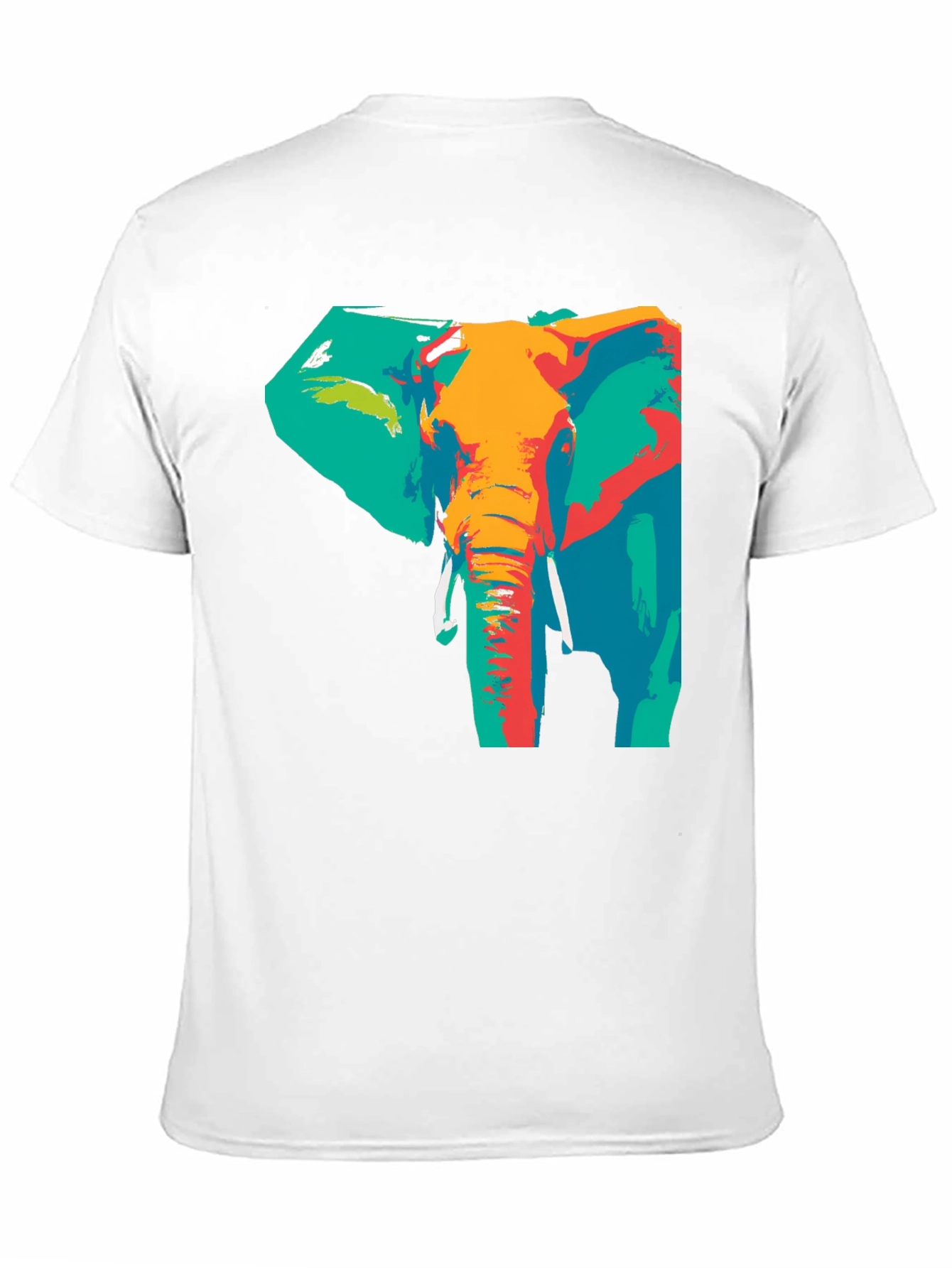 Abstract Elephant Print T-Shirt - Artistic Style