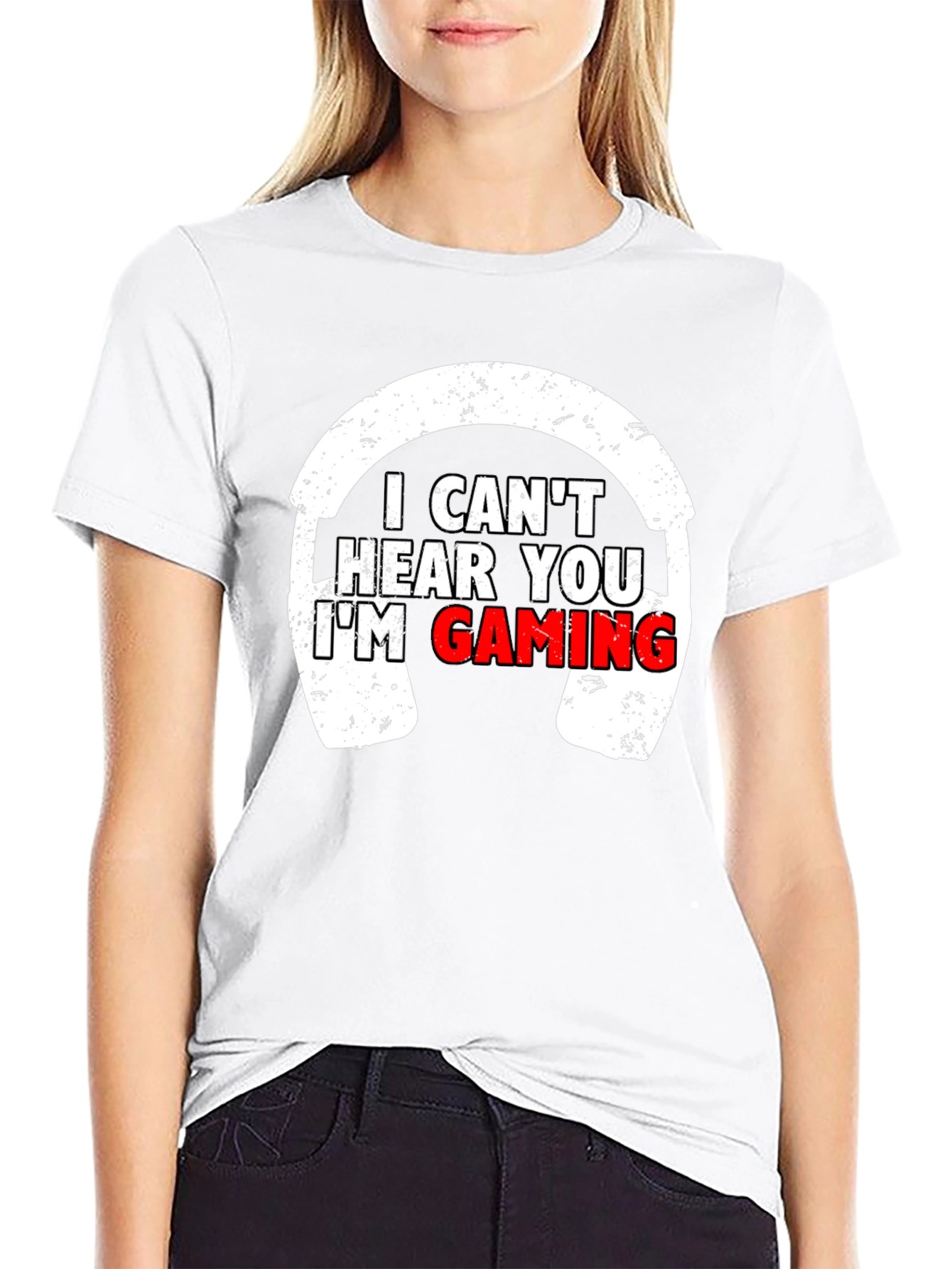 I Cant Hear You Im Gaming Black T-Shirt