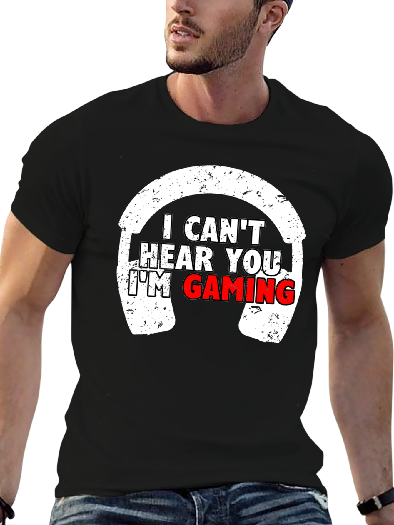 I Cant Hear You Im Gaming Black T-Shirt