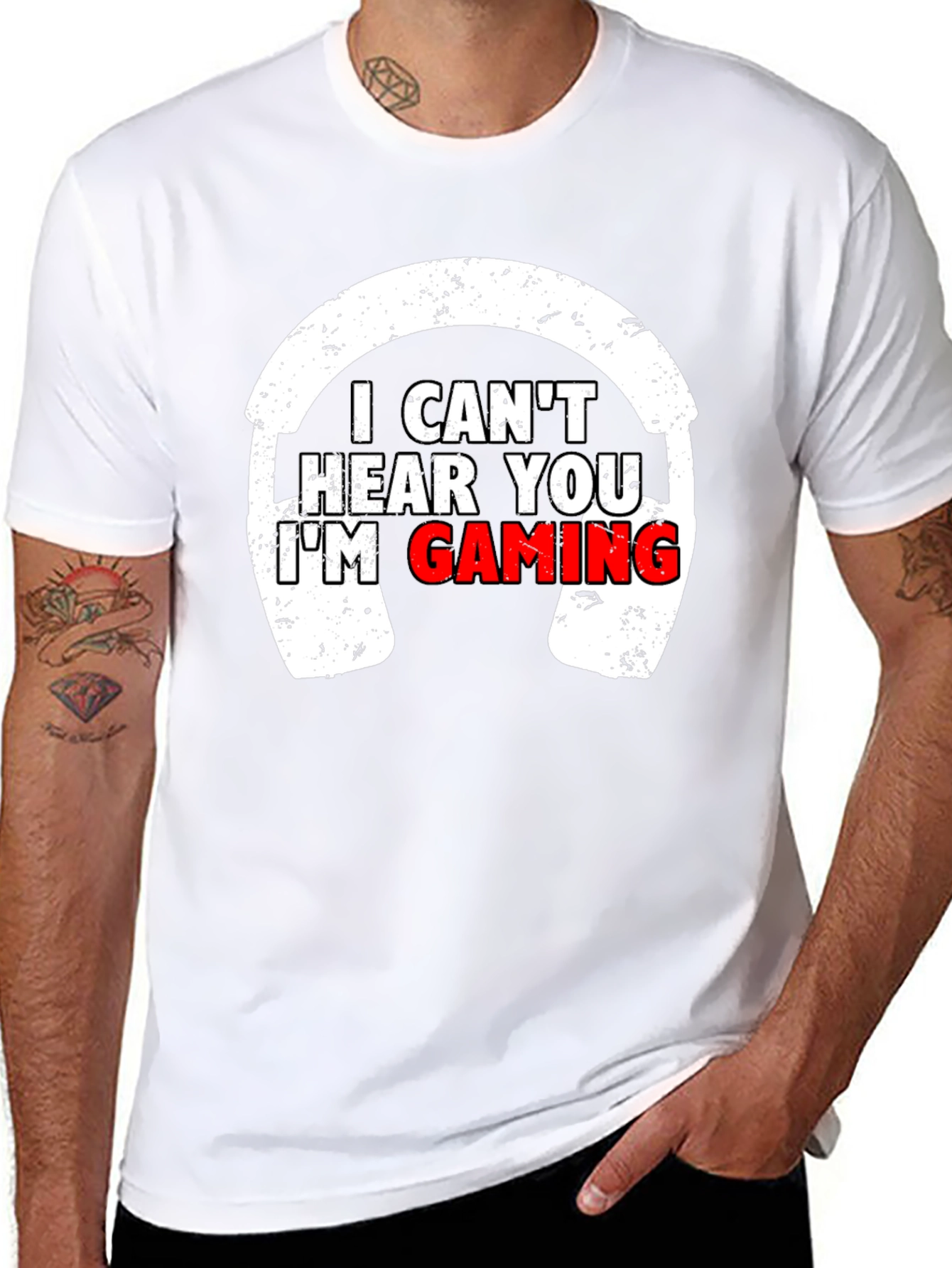 I Cant Hear You Im Gaming Black T-Shirt