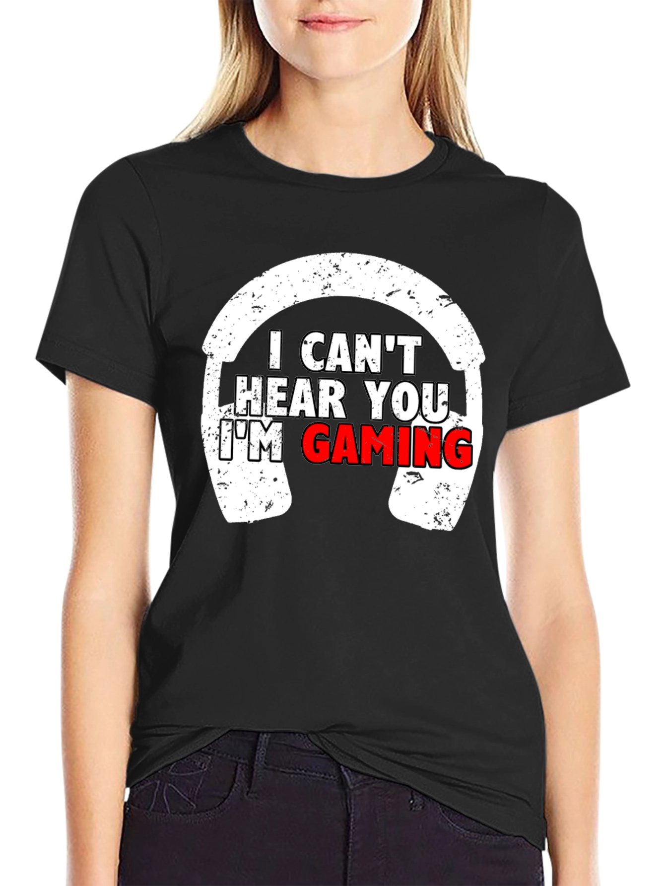 I Cant Hear You Im Gaming Black T-Shirt