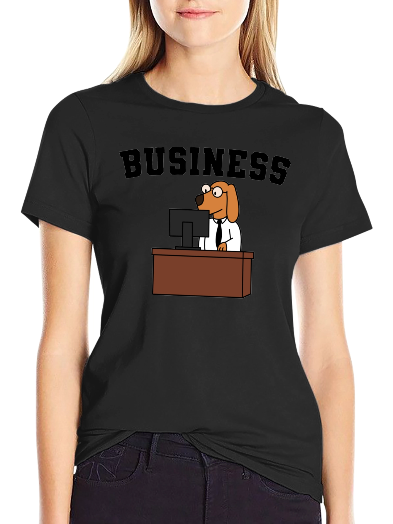 Business Dog Black T-Shirt