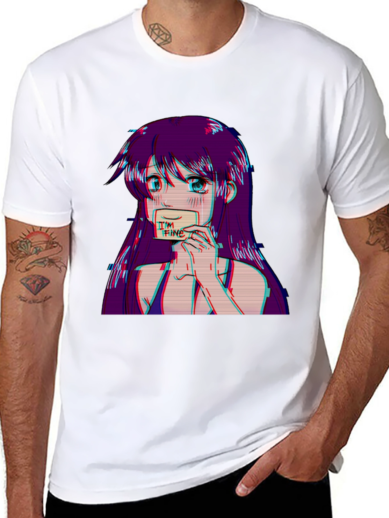 Anime Girl Im Fine Graphic Tee