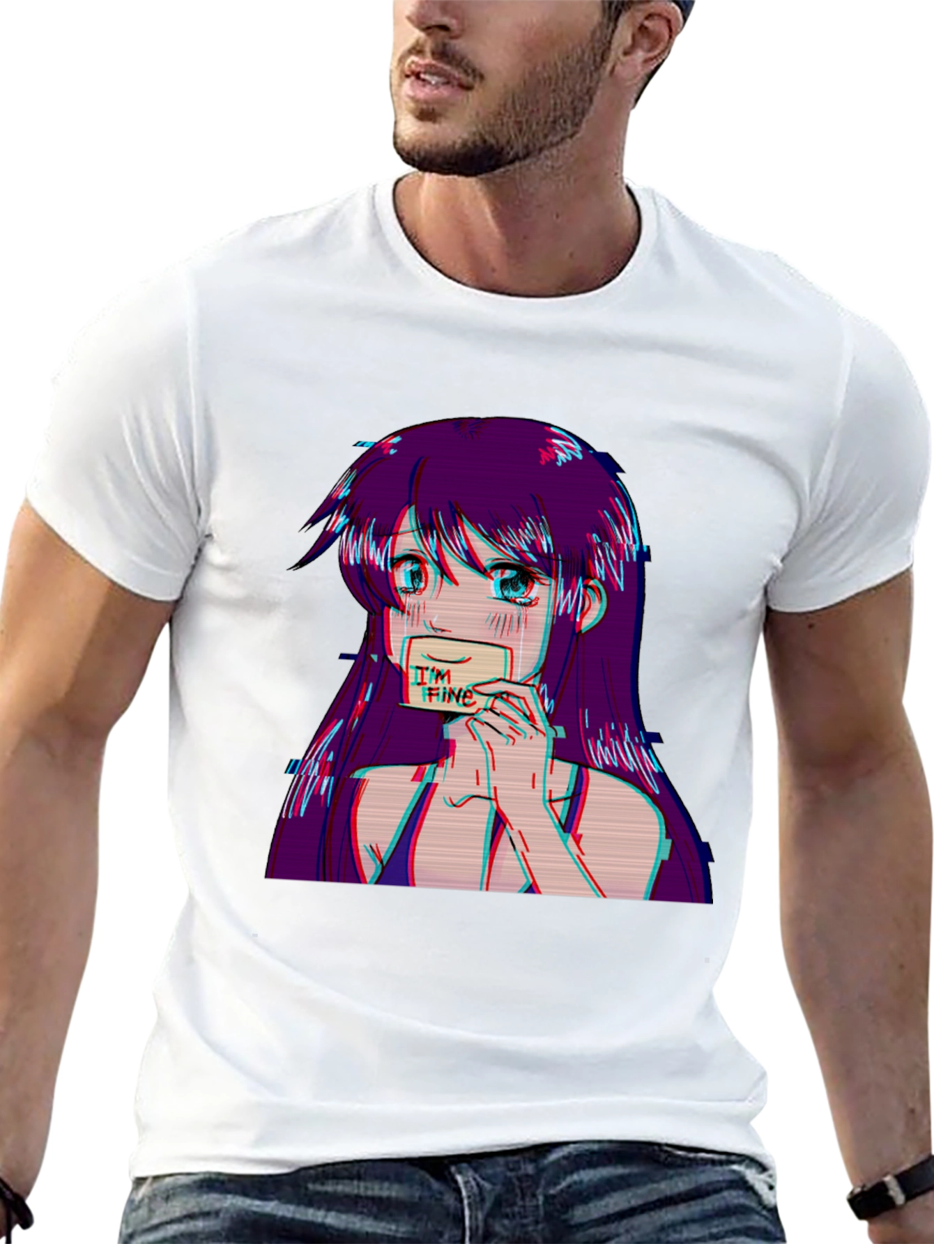 Anime Girl Im Fine Graphic Tee