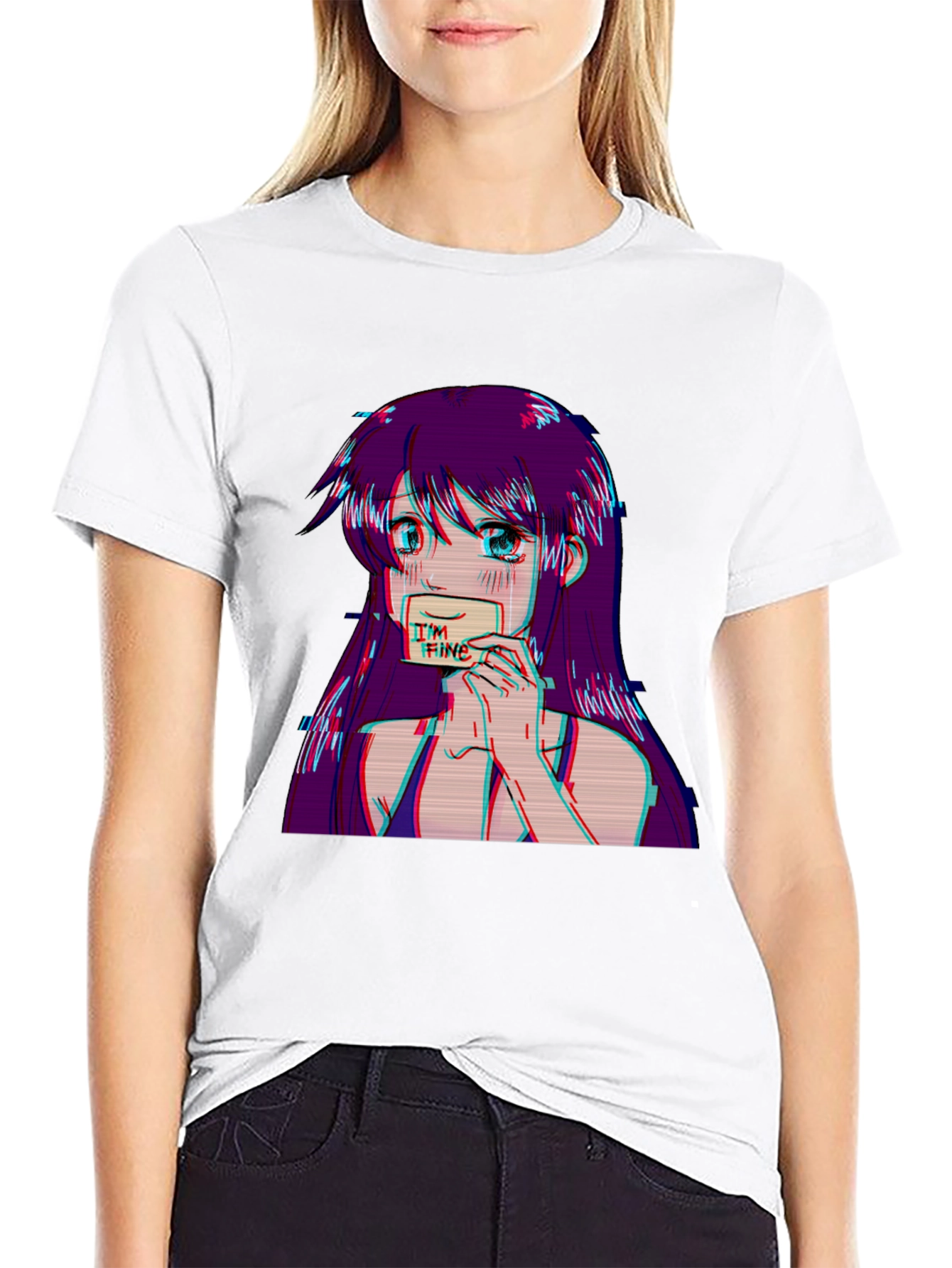 Anime Girl Im Fine Graphic Tee