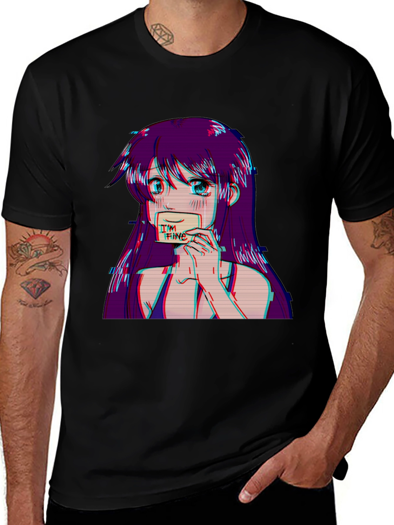 Anime Girl Im Fine Graphic Tee