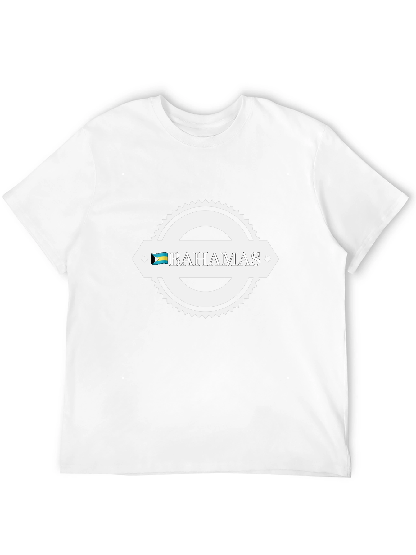 Bahamas Flag Graphic Tee - Black Crew Neck T-Shirt