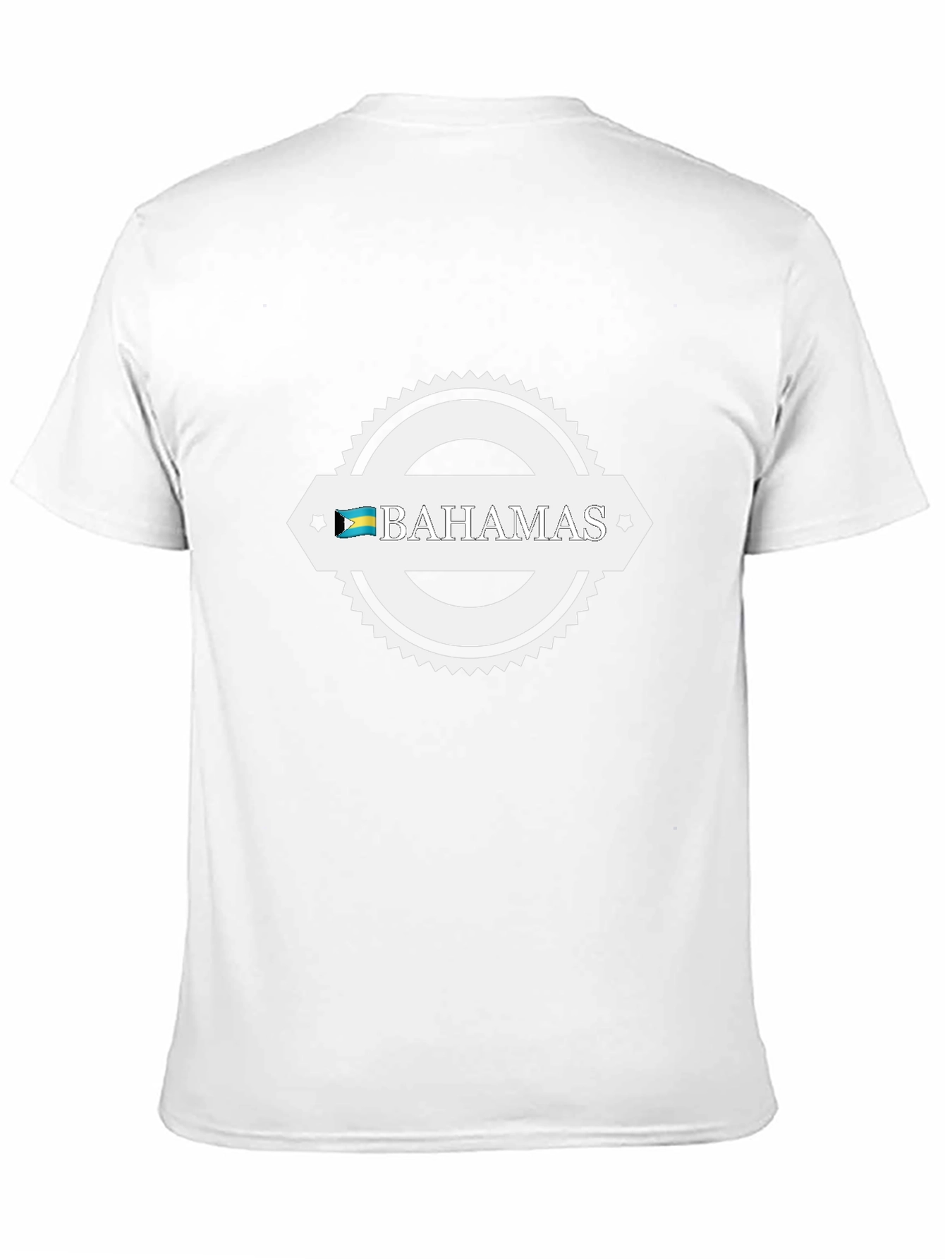 Bahamas Flag Graphic Tee - Black Crew Neck T-Shirt