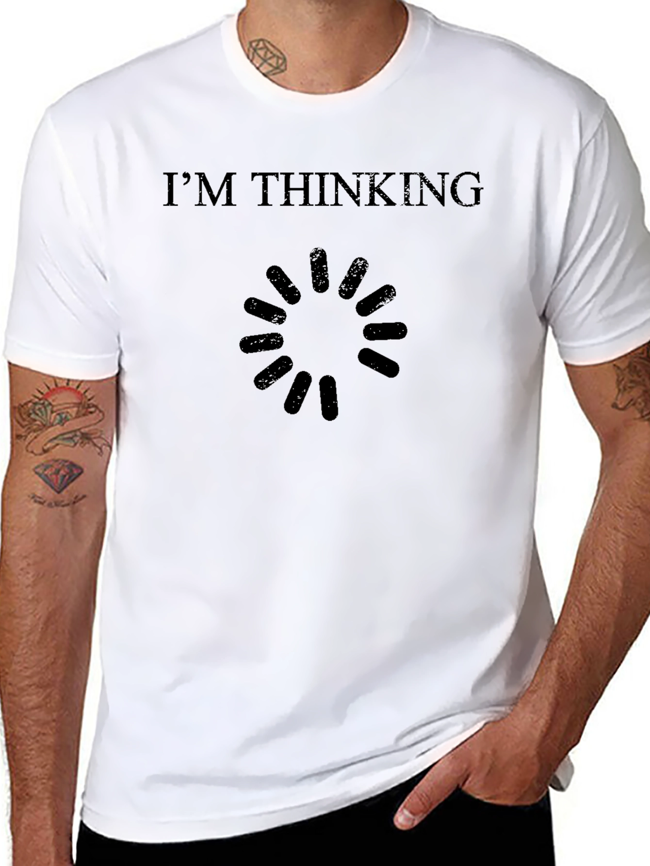 Im Thinking Loading Circle Graphic Black T-Shirt