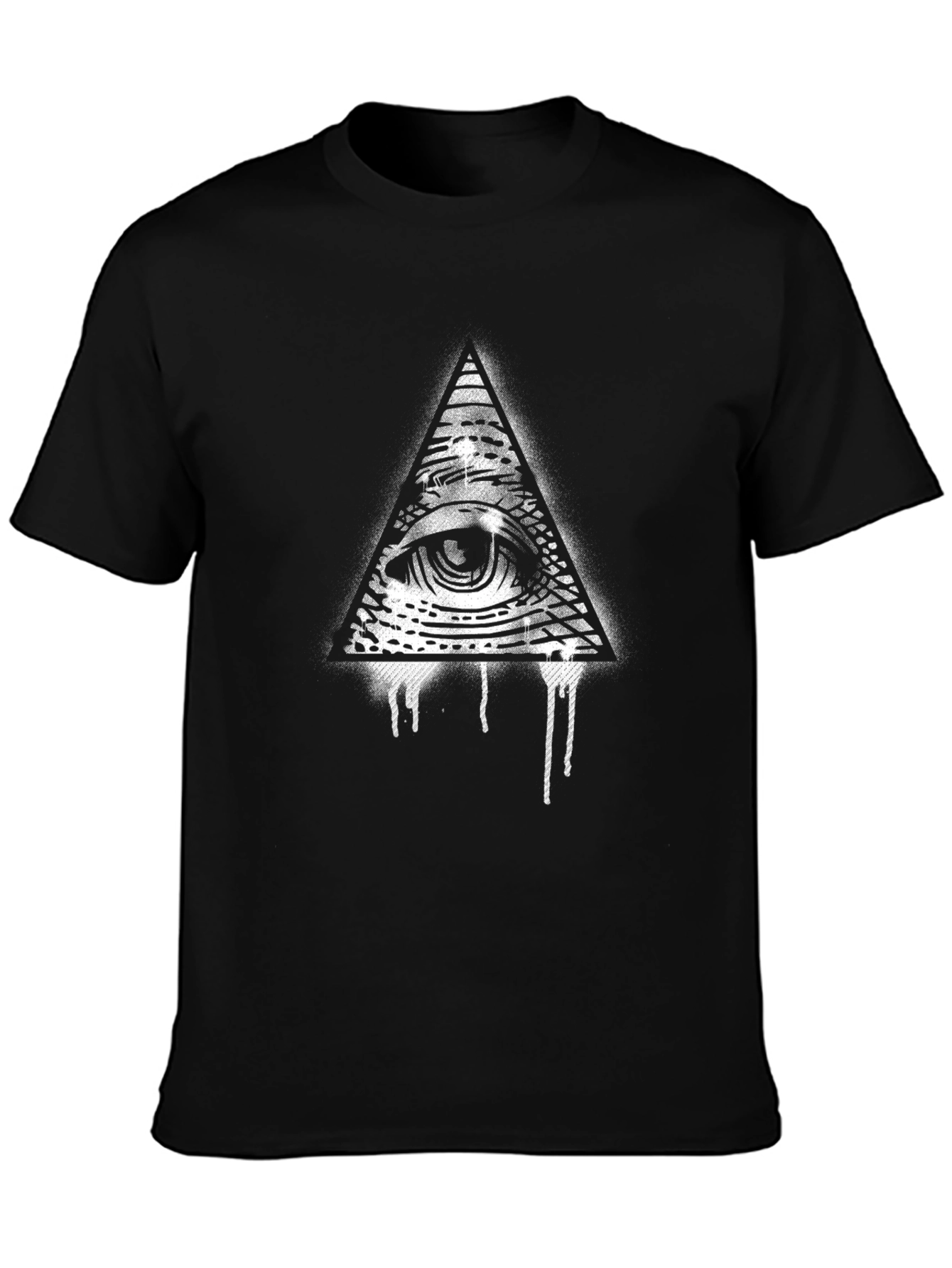 All-Seeing Eye Graphic Tee - Black Cotton T-Shirt
