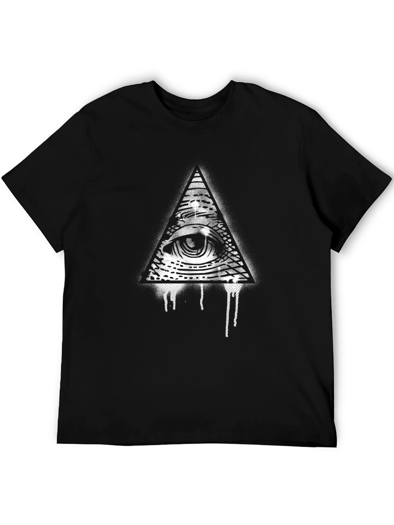 All-Seeing Eye Graphic Tee - Black Cotton T-Shirt