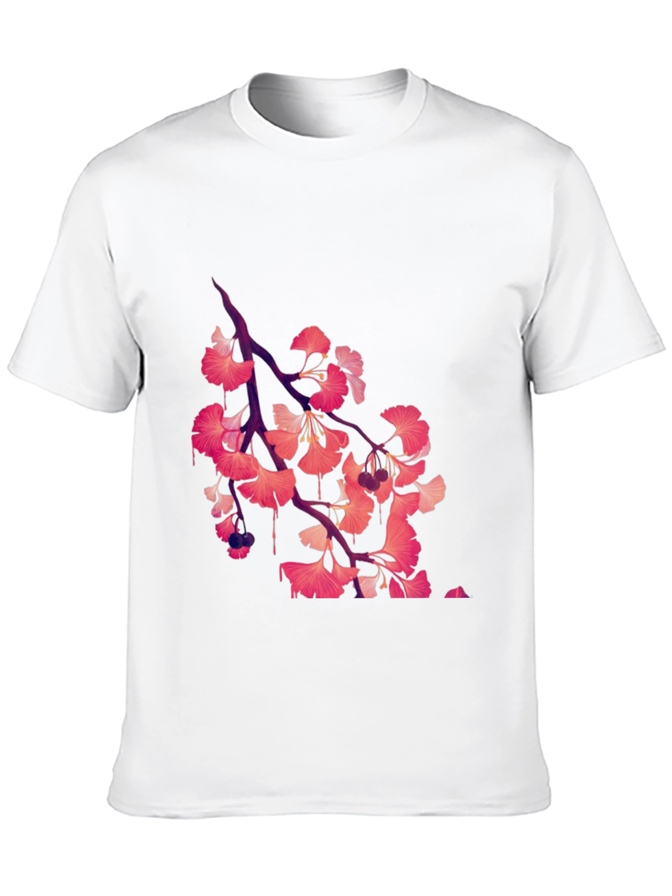 Ginkgo Print Black T-Shirt
