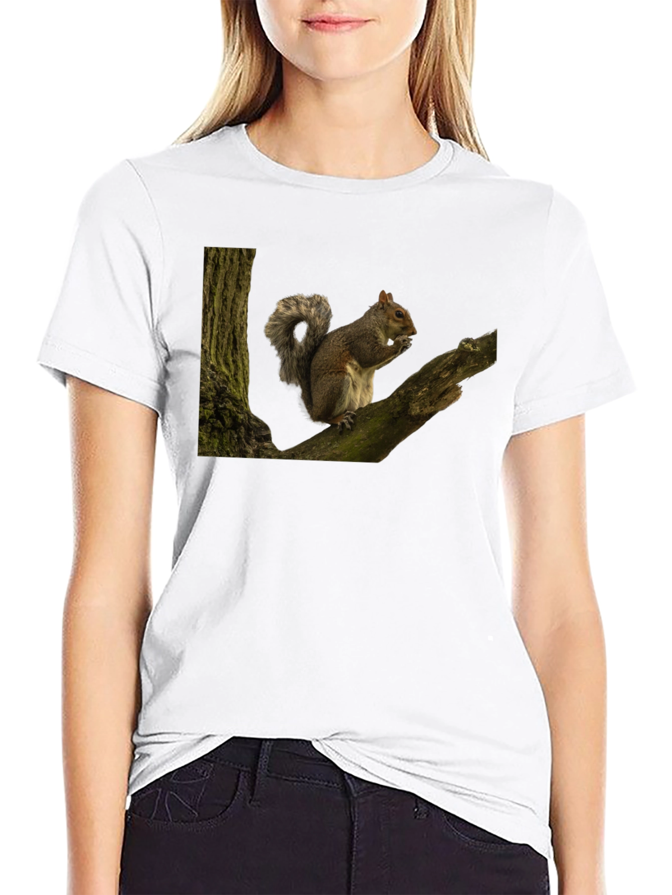 Squirrel On Tree Branch Graphic T-Shirt