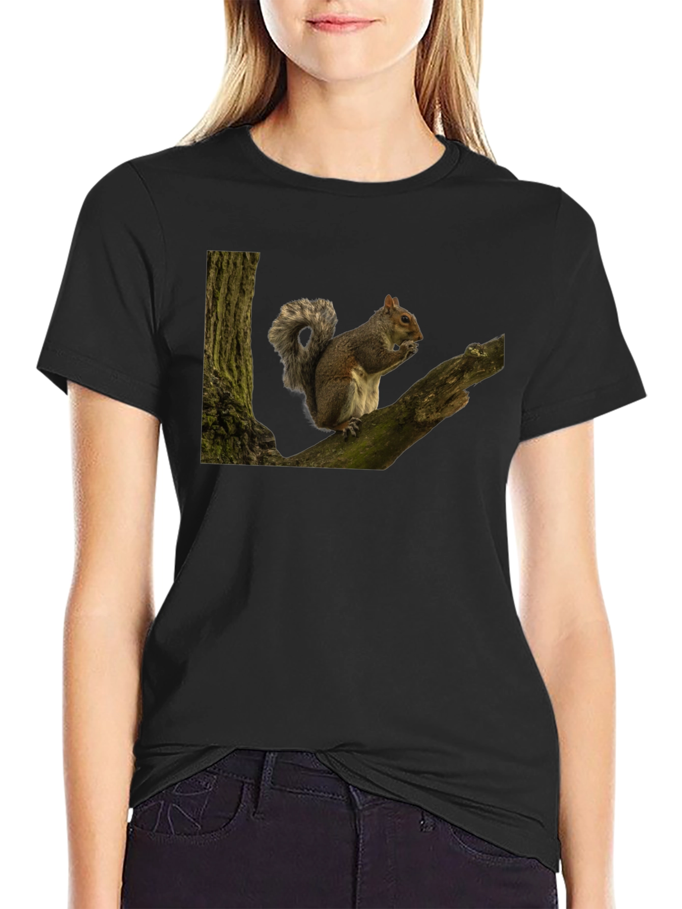 Squirrel On Tree Branch Graphic T-Shirt