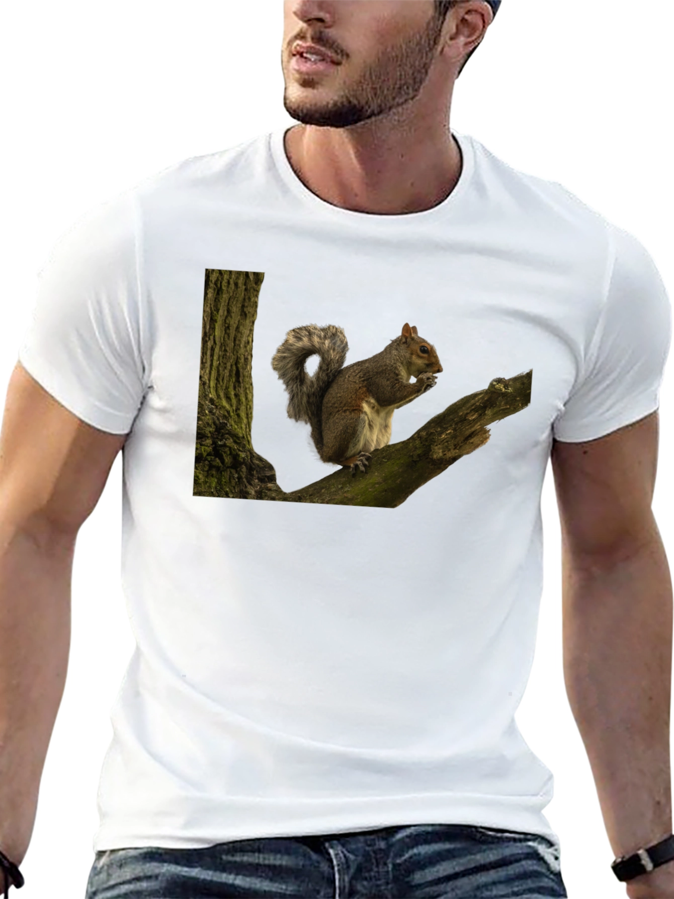 Squirrel On Tree Branch Graphic T-Shirt