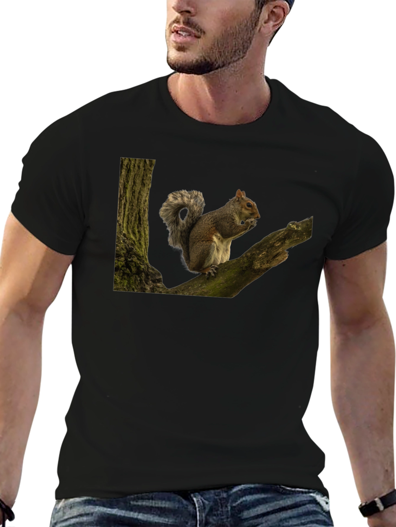 Squirrel On Tree Branch Graphic T-Shirt