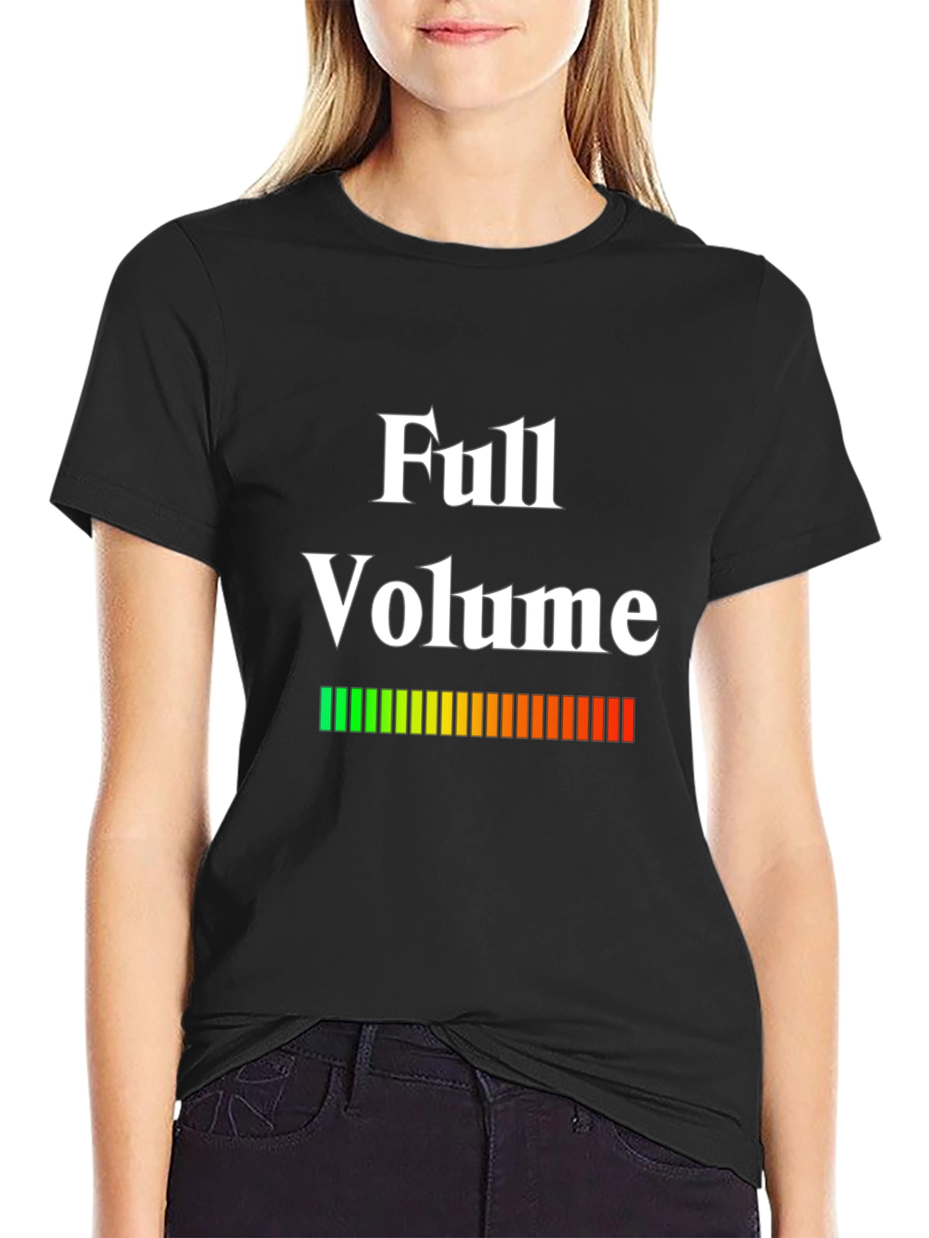 Full Volume Graphic Print Black T-Shirt