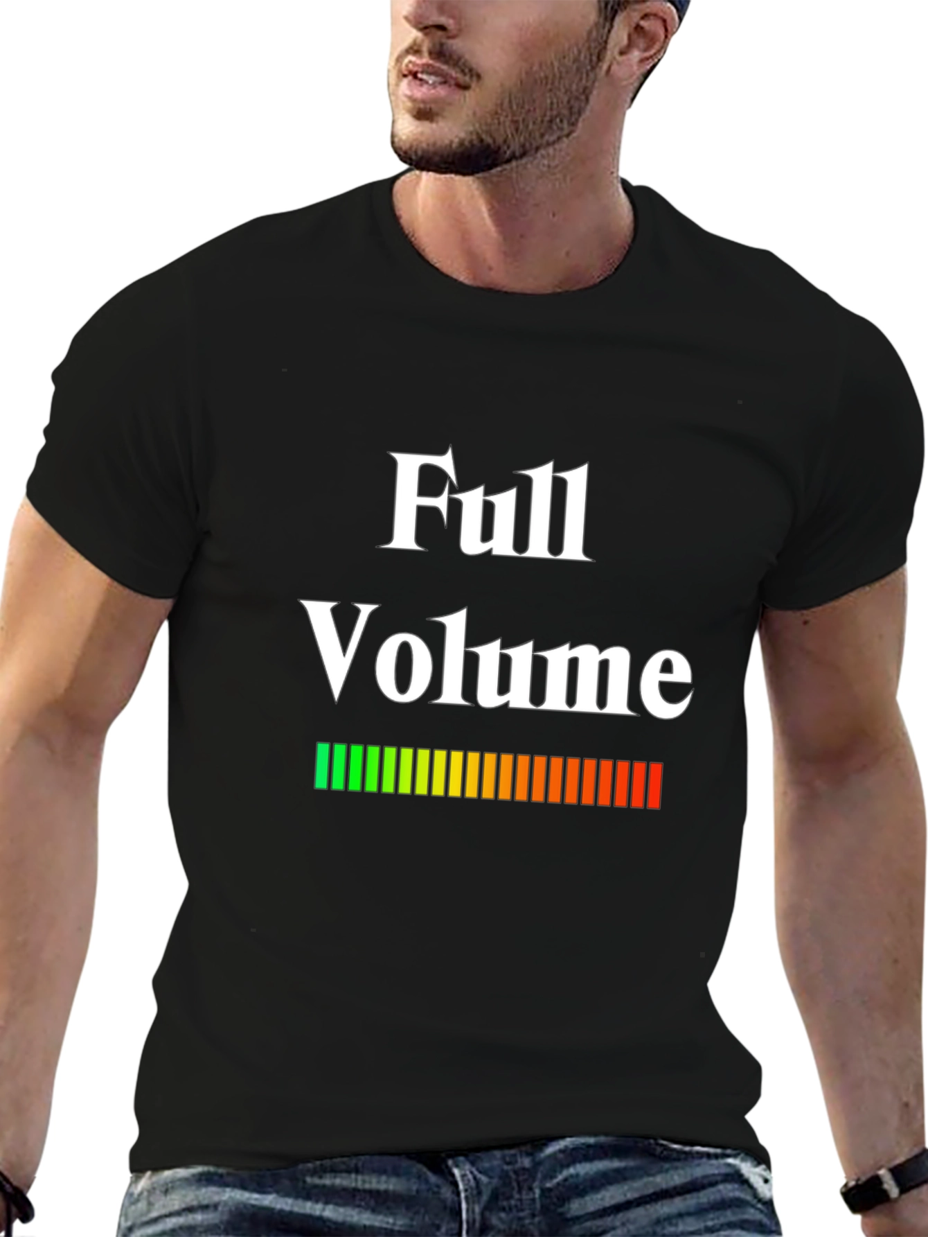 Full Volume Graphic Print Black T-Shirt