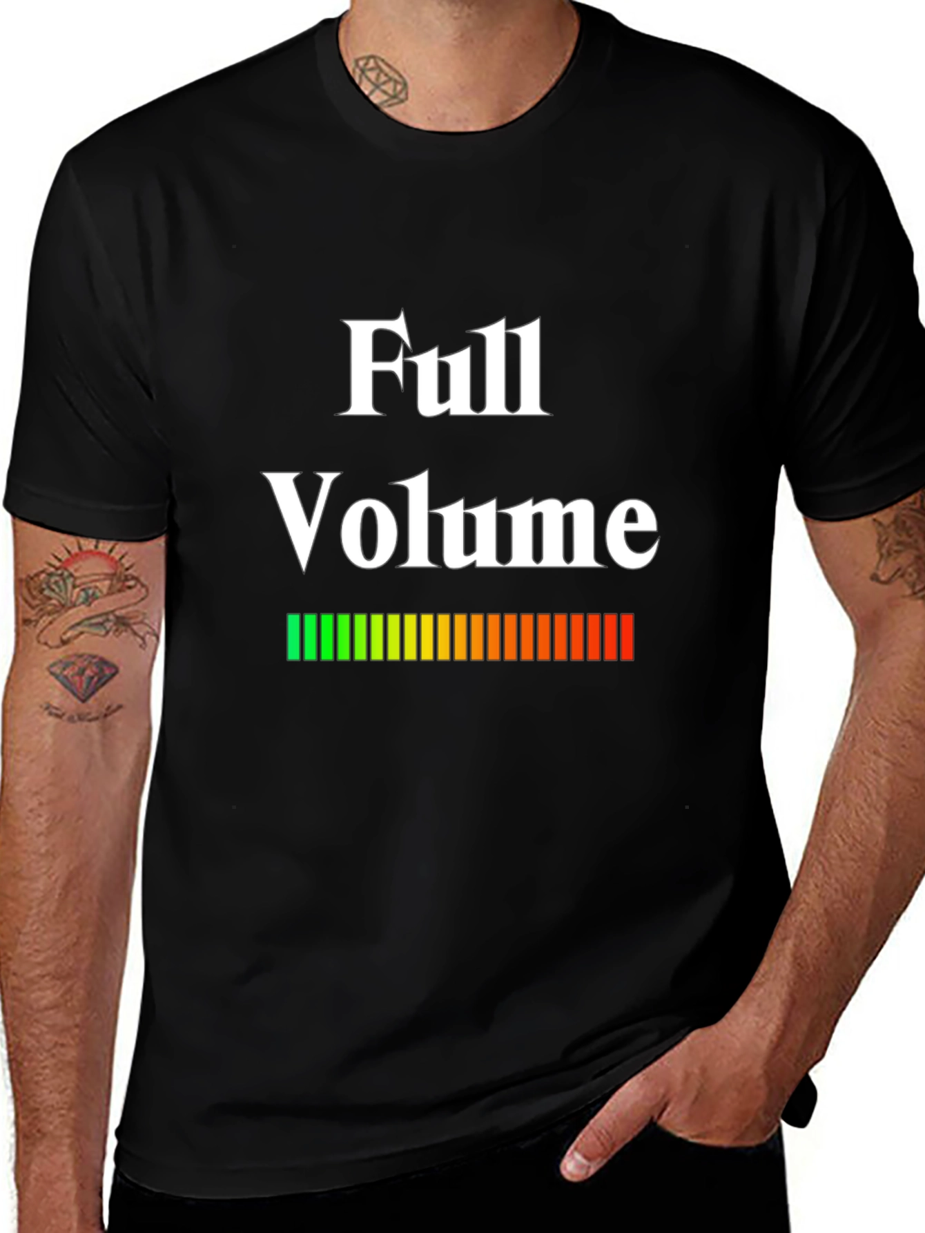 Full Volume Graphic Print Black T-Shirt