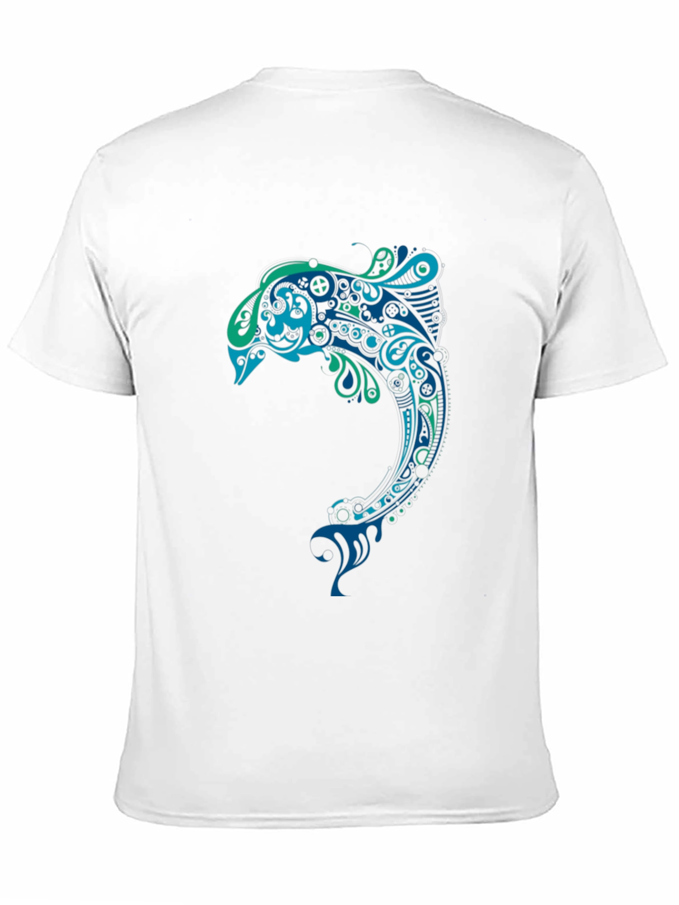 Artistic Dolphin Graphic Tee - Black
