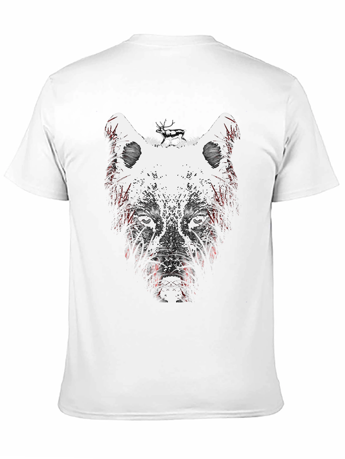 Wolf Graphic Print Crew Neck T-Shirt