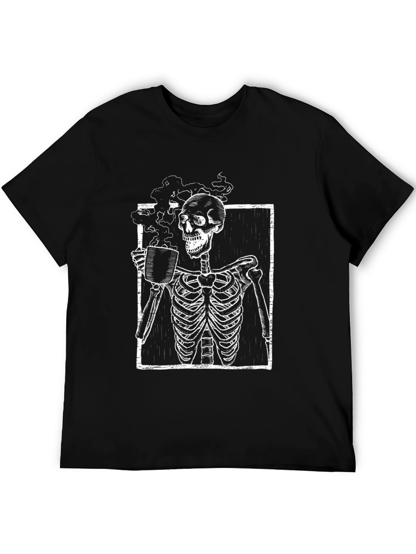 Skeleton Coffee Graphic T-Shirt