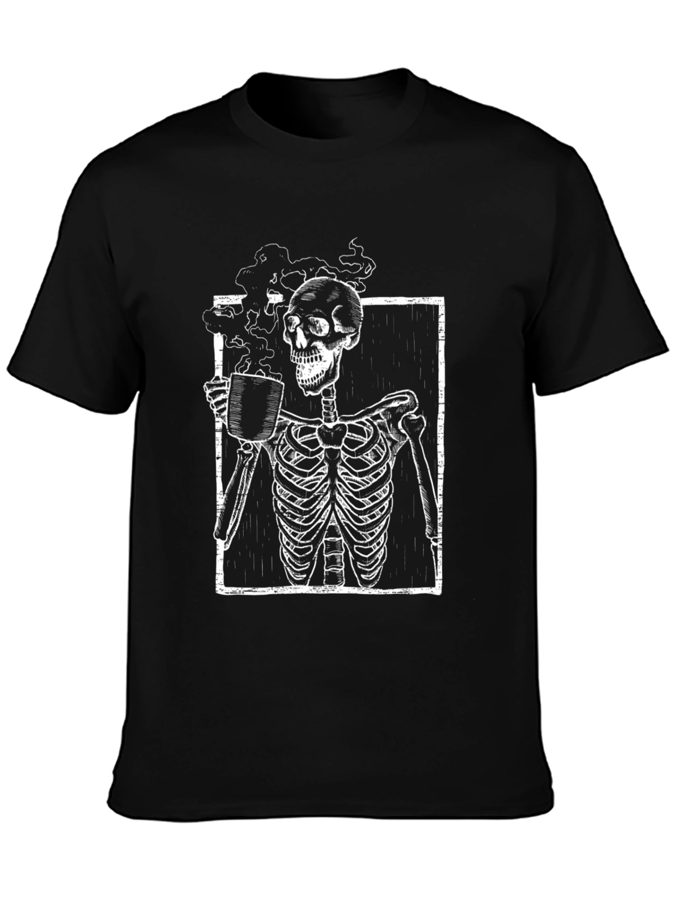 Skeleton Coffee Graphic T-Shirt