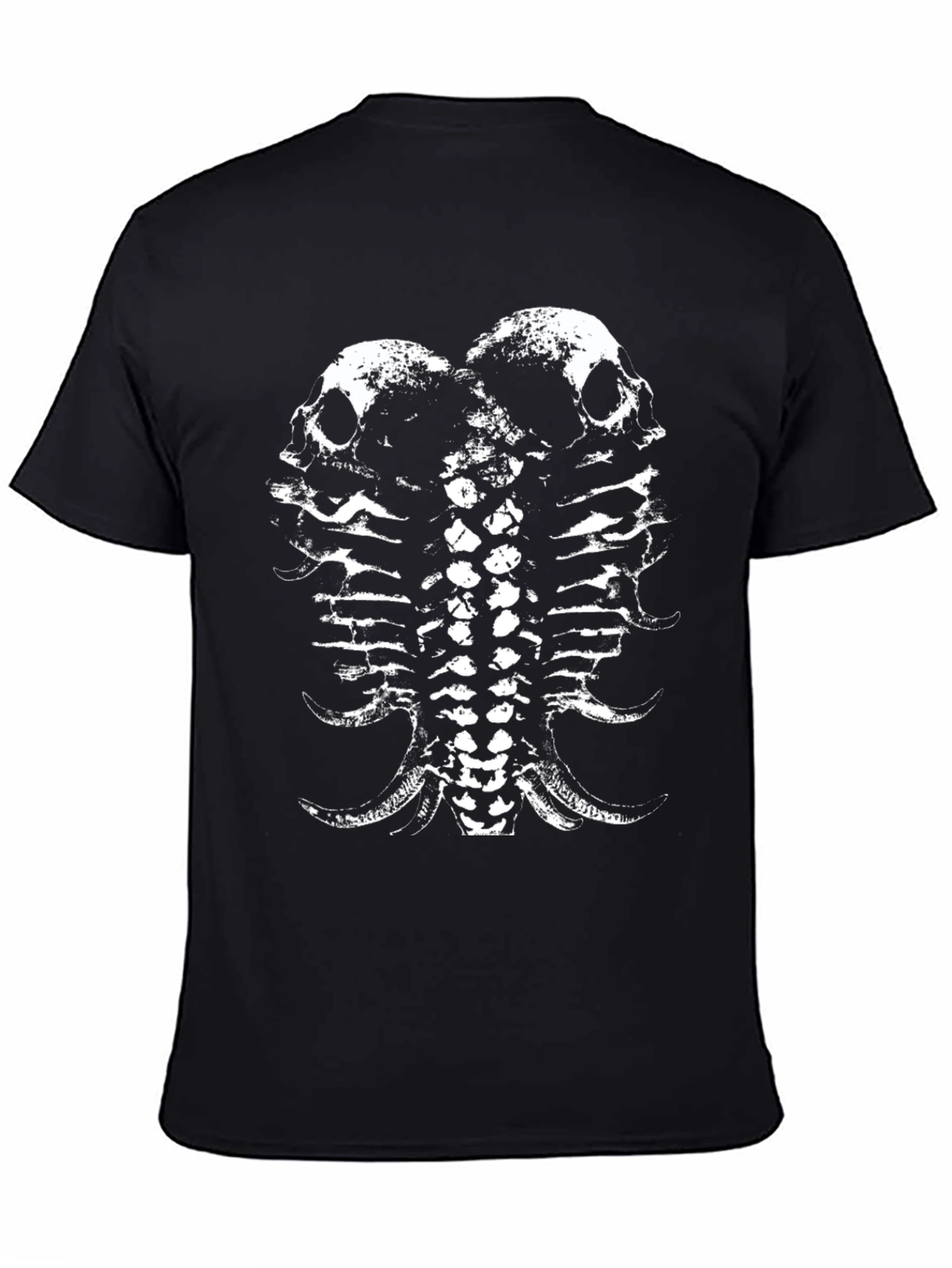 Skull & Spine Graphic Tee - Black