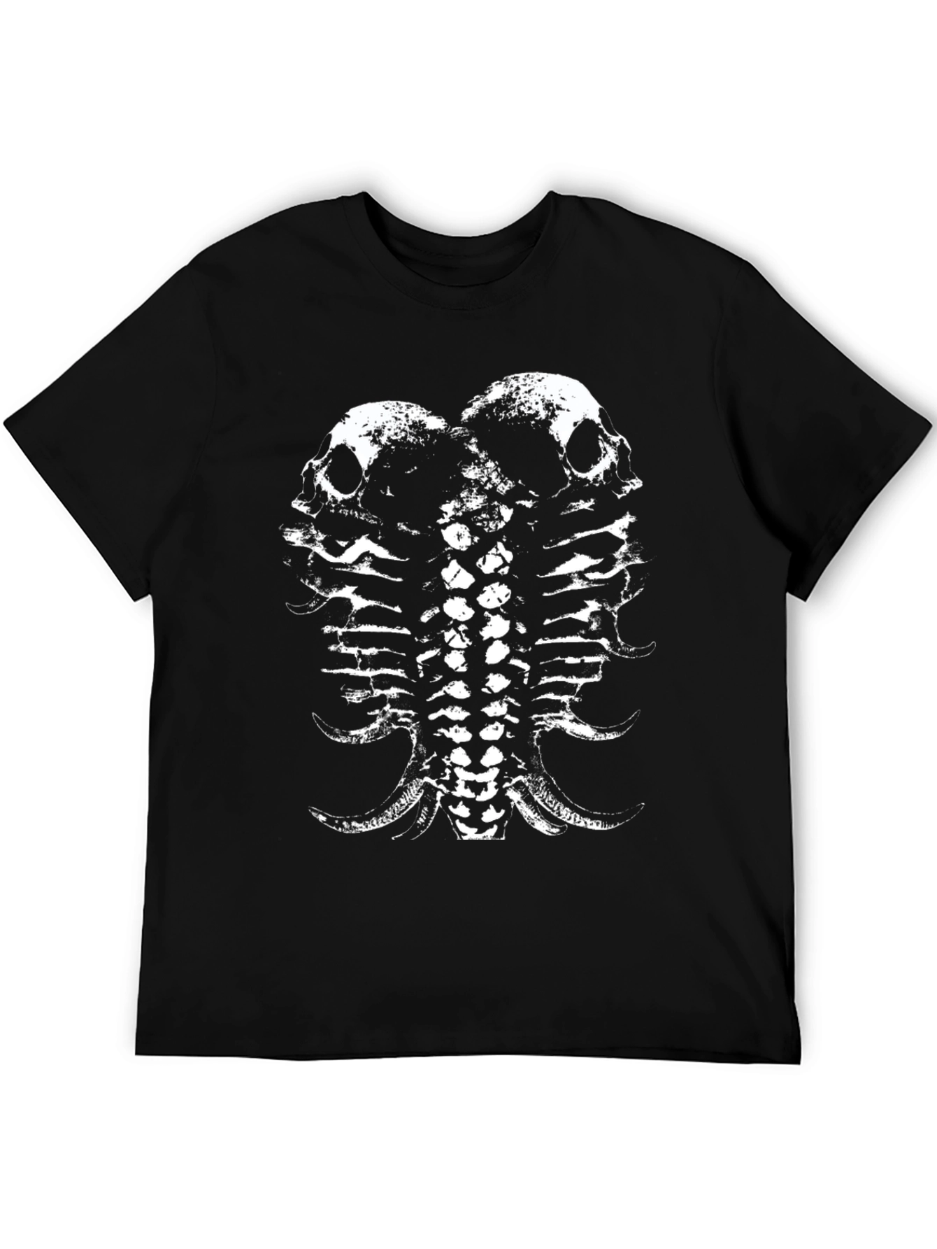 Skull & Spine Graphic Tee - Black