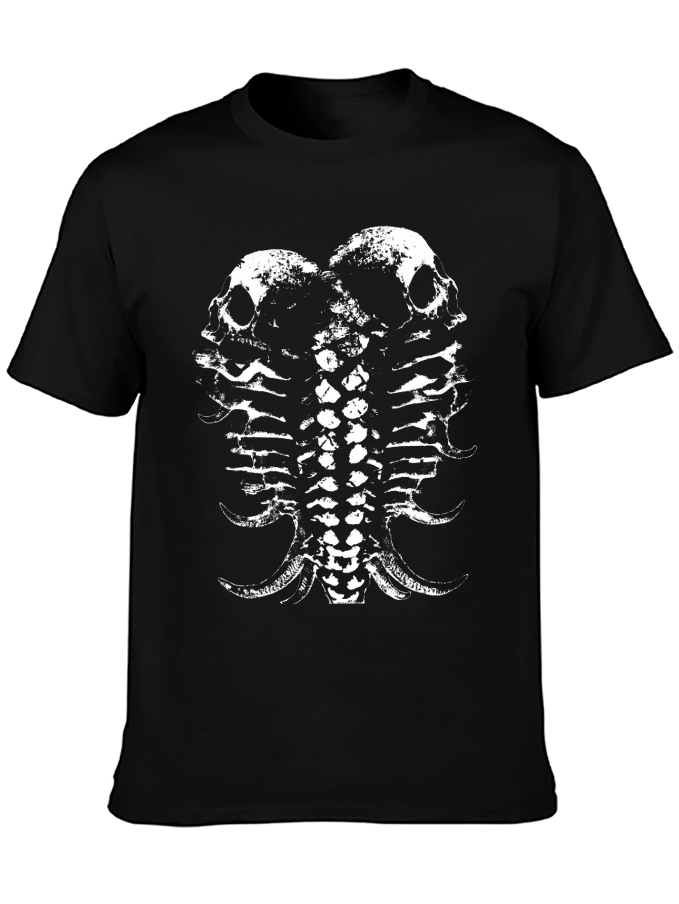 Skull & Spine Graphic Tee - Black