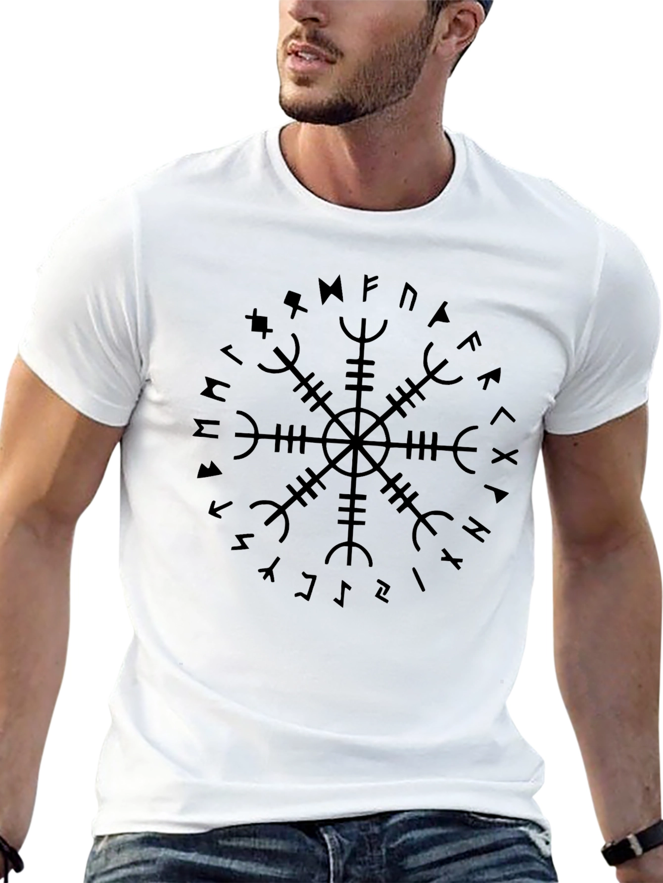 Vegvisir Compass Rune T-Shirt - Viking Symbol