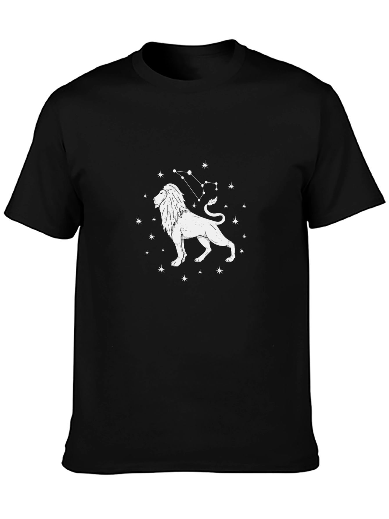 Leo Constellation Graphic Tee - Black