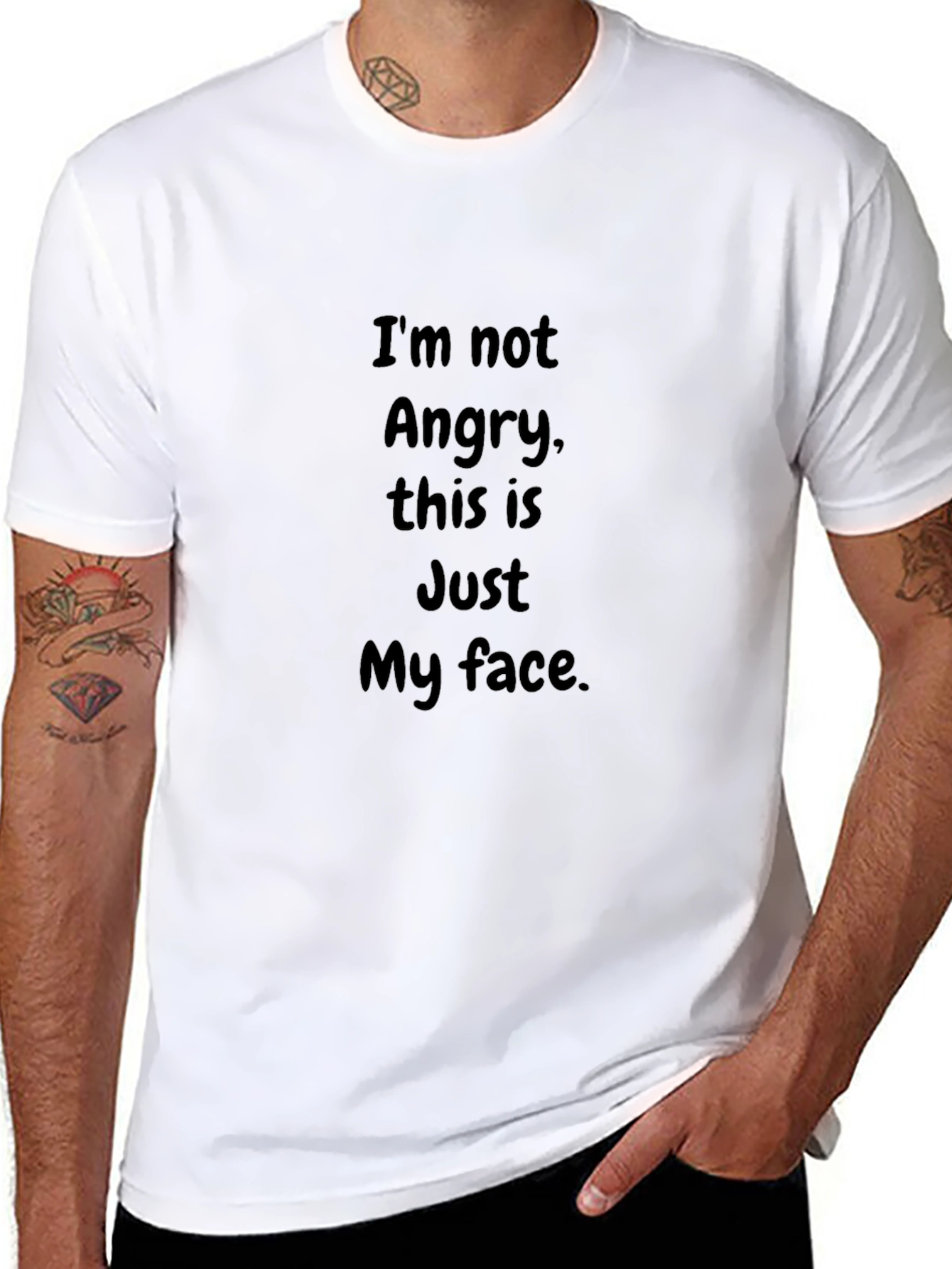 Funny Im Not Angry Black T-Shirt