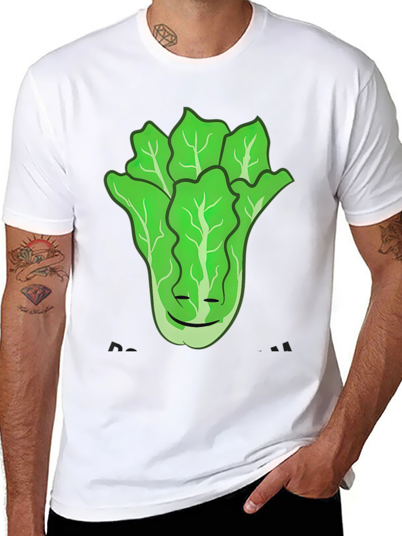 Lettuce Face Graphic T-Shirt - Funny Vegan Tee