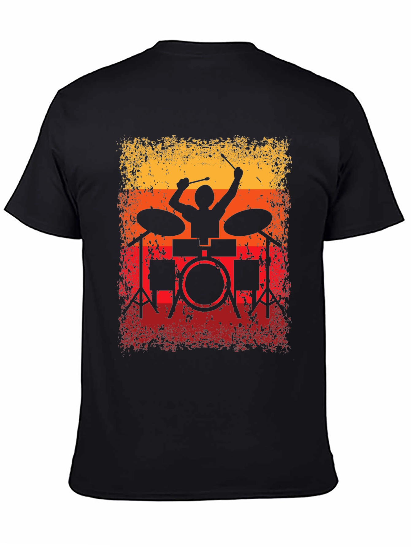 Retro Drummer Silhouette Graphic Tee