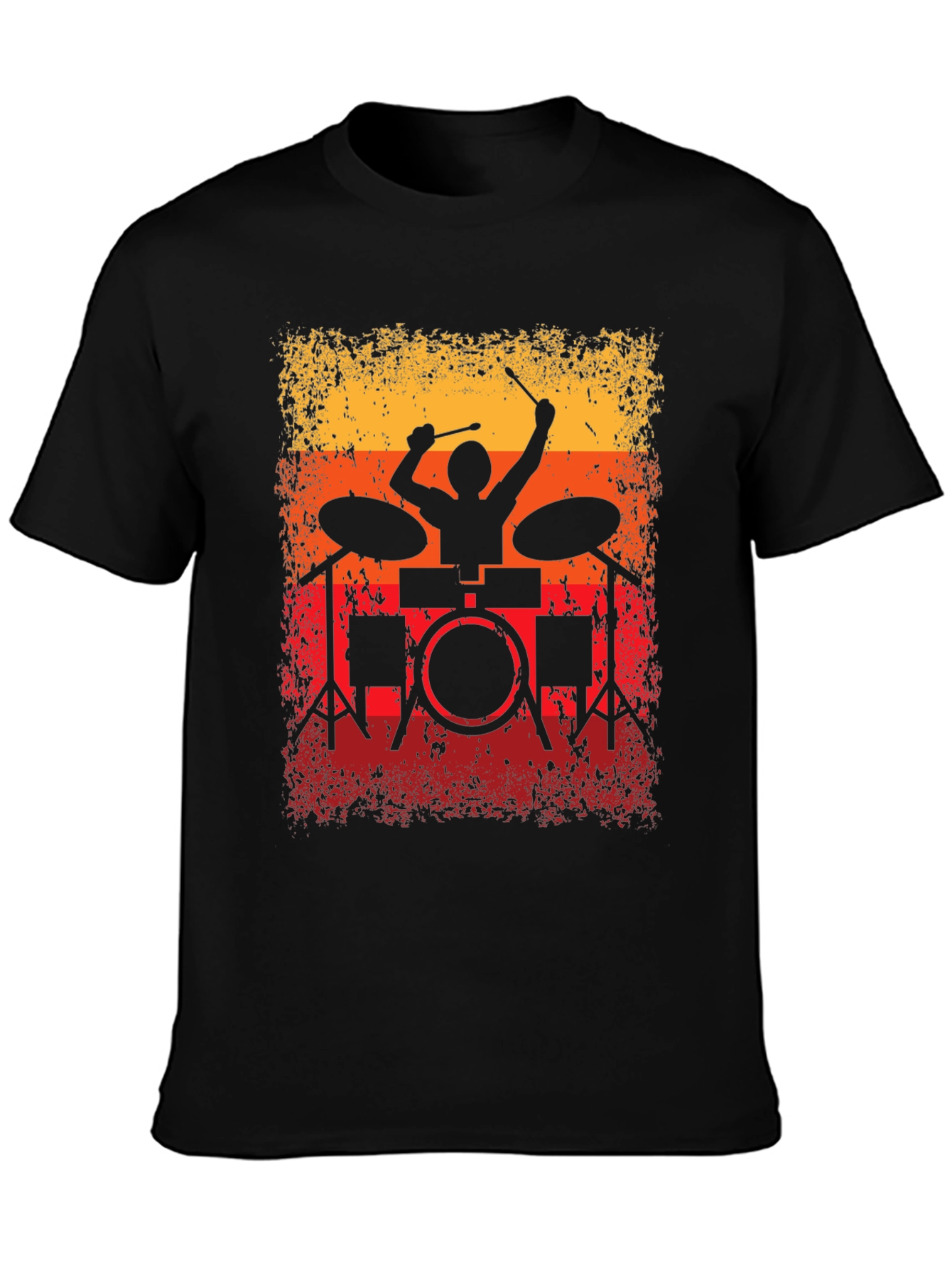 Retro Drummer Silhouette Graphic Tee