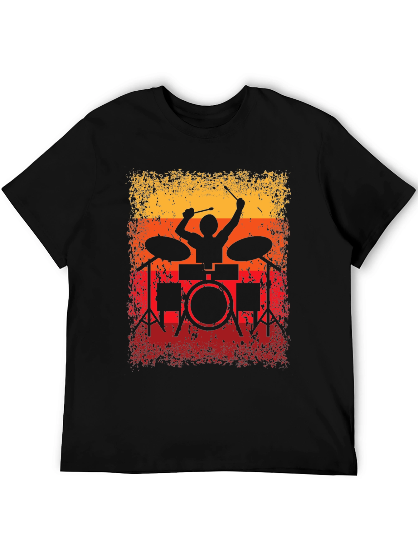 Retro Drummer Silhouette Graphic Tee