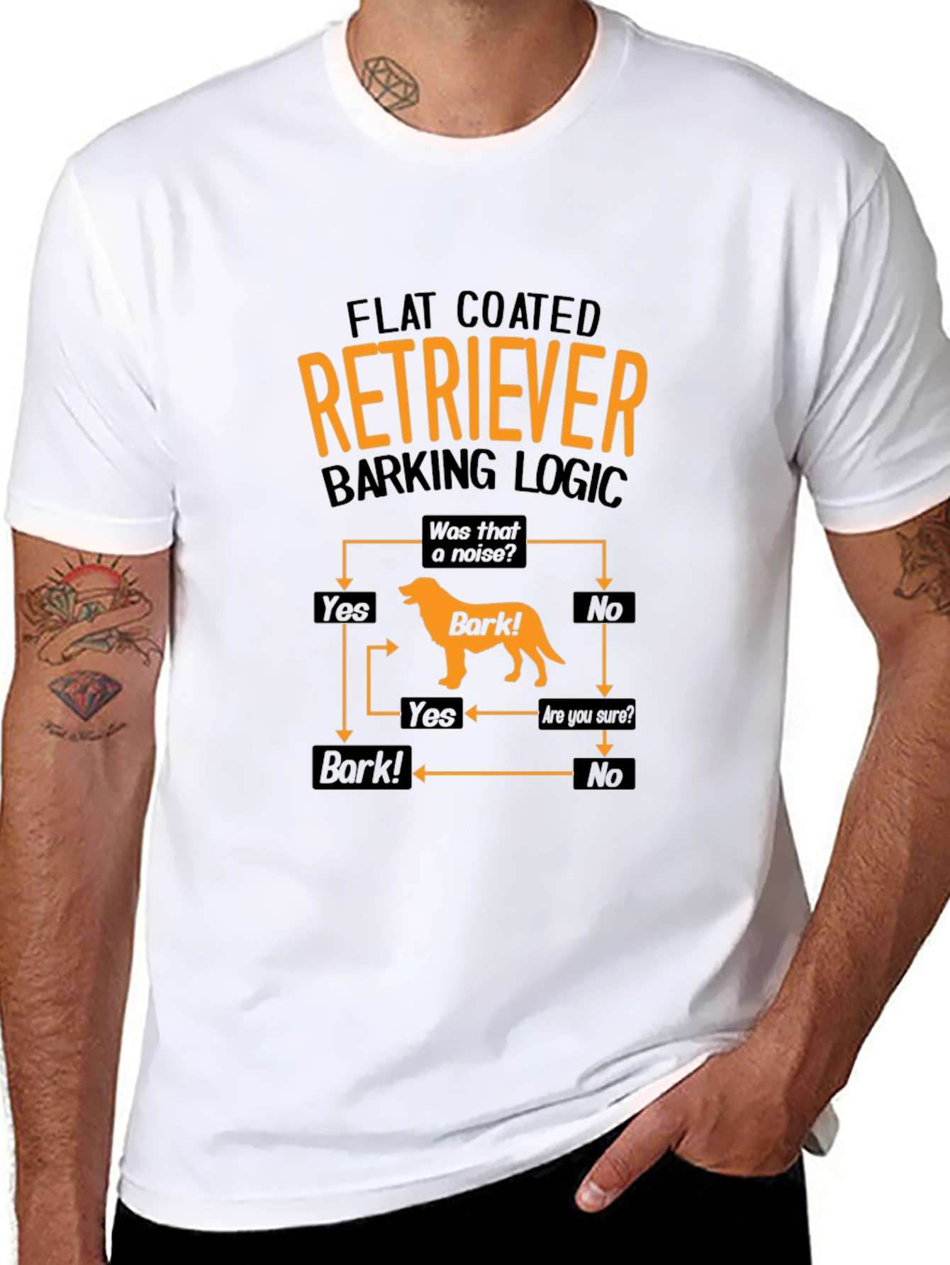 Flat Coated Retriever Barking Logic T-Shirt