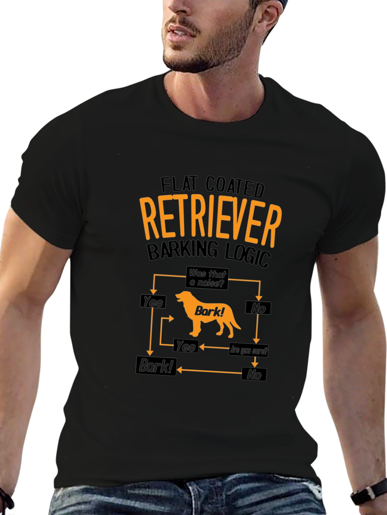 Flat Coated Retriever Barking Logic T-Shirt