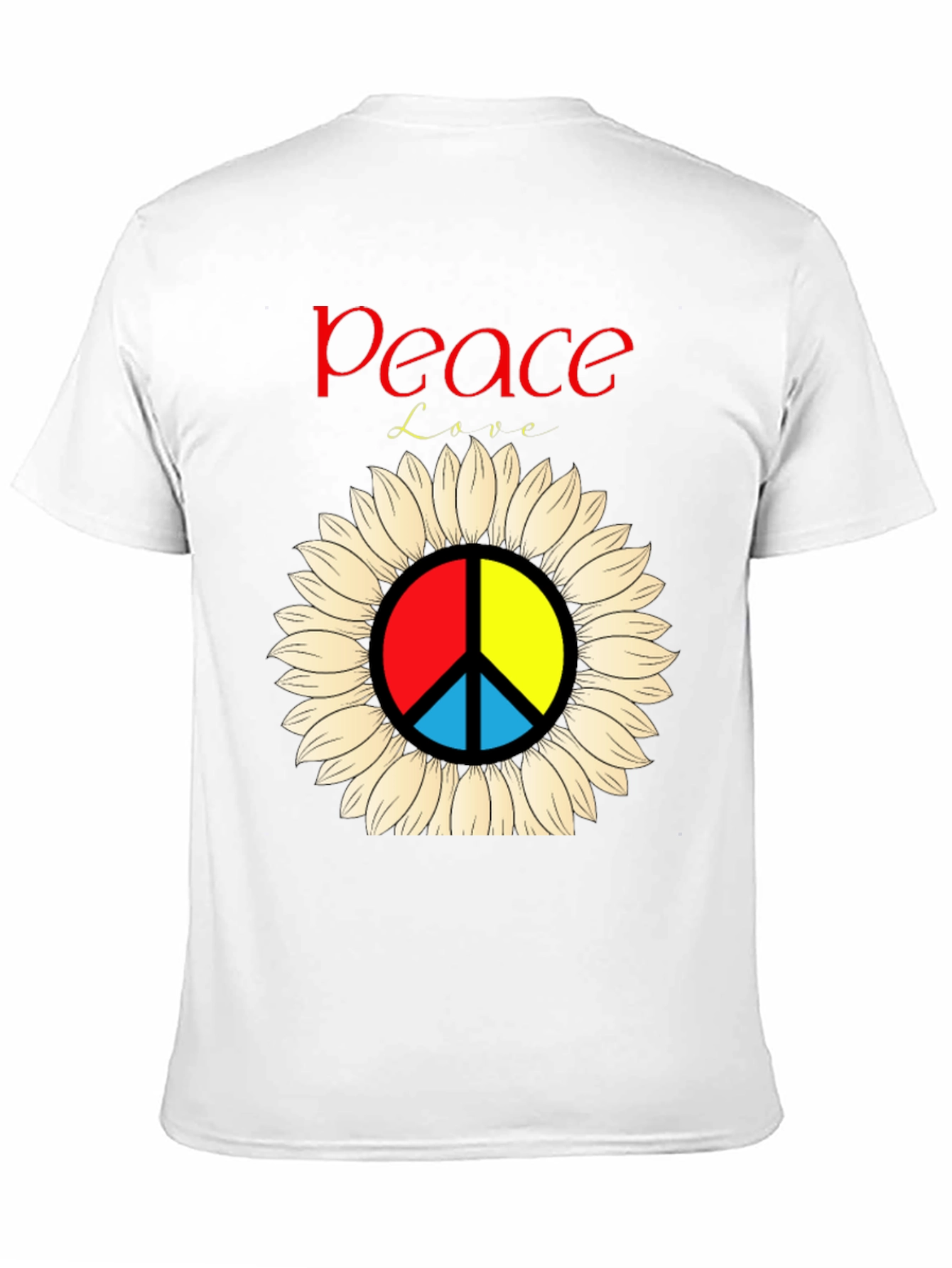 Peace & Love Sunflower Graphic Tee - Black