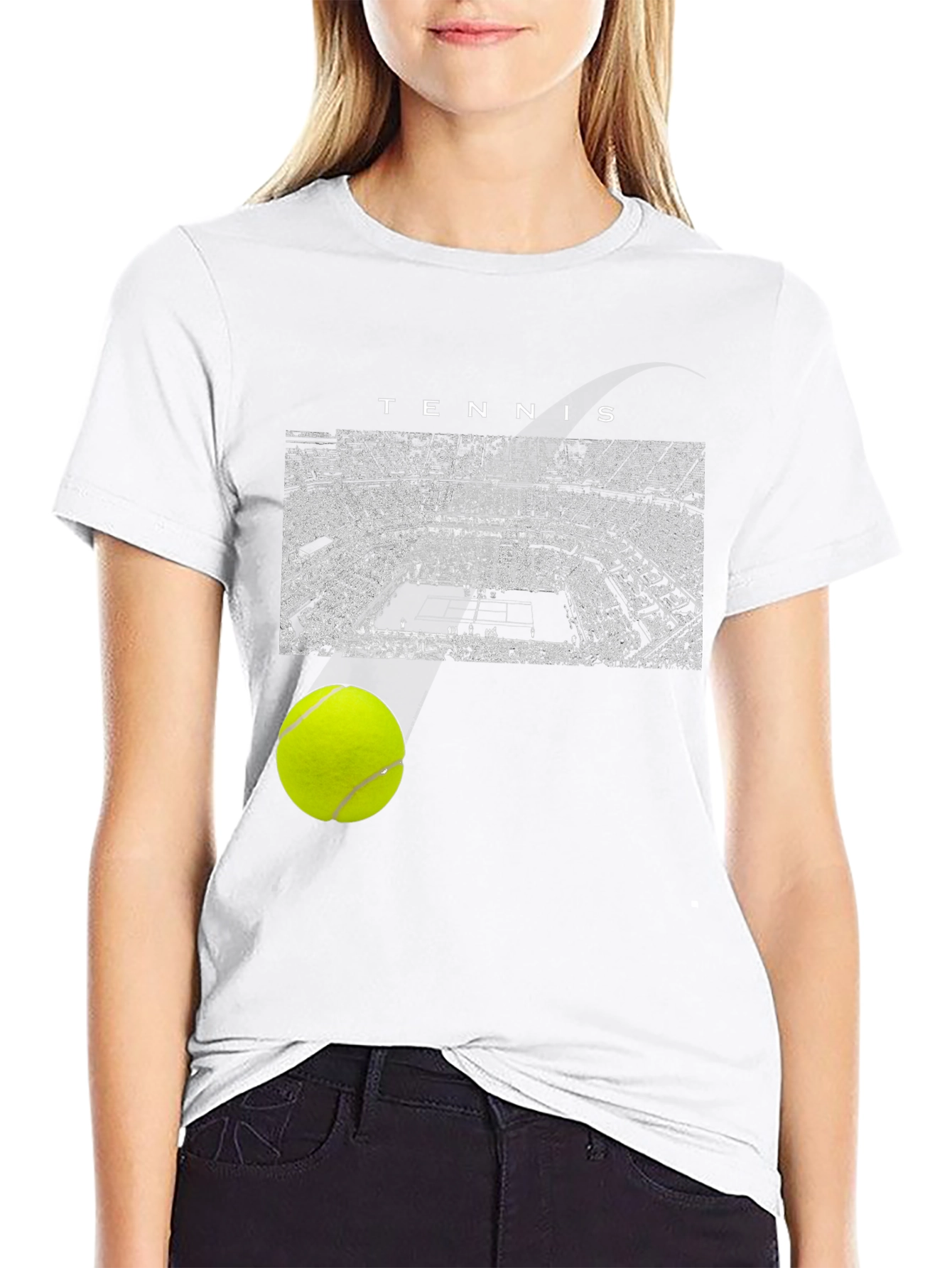Tennis Court Black T-Shirt