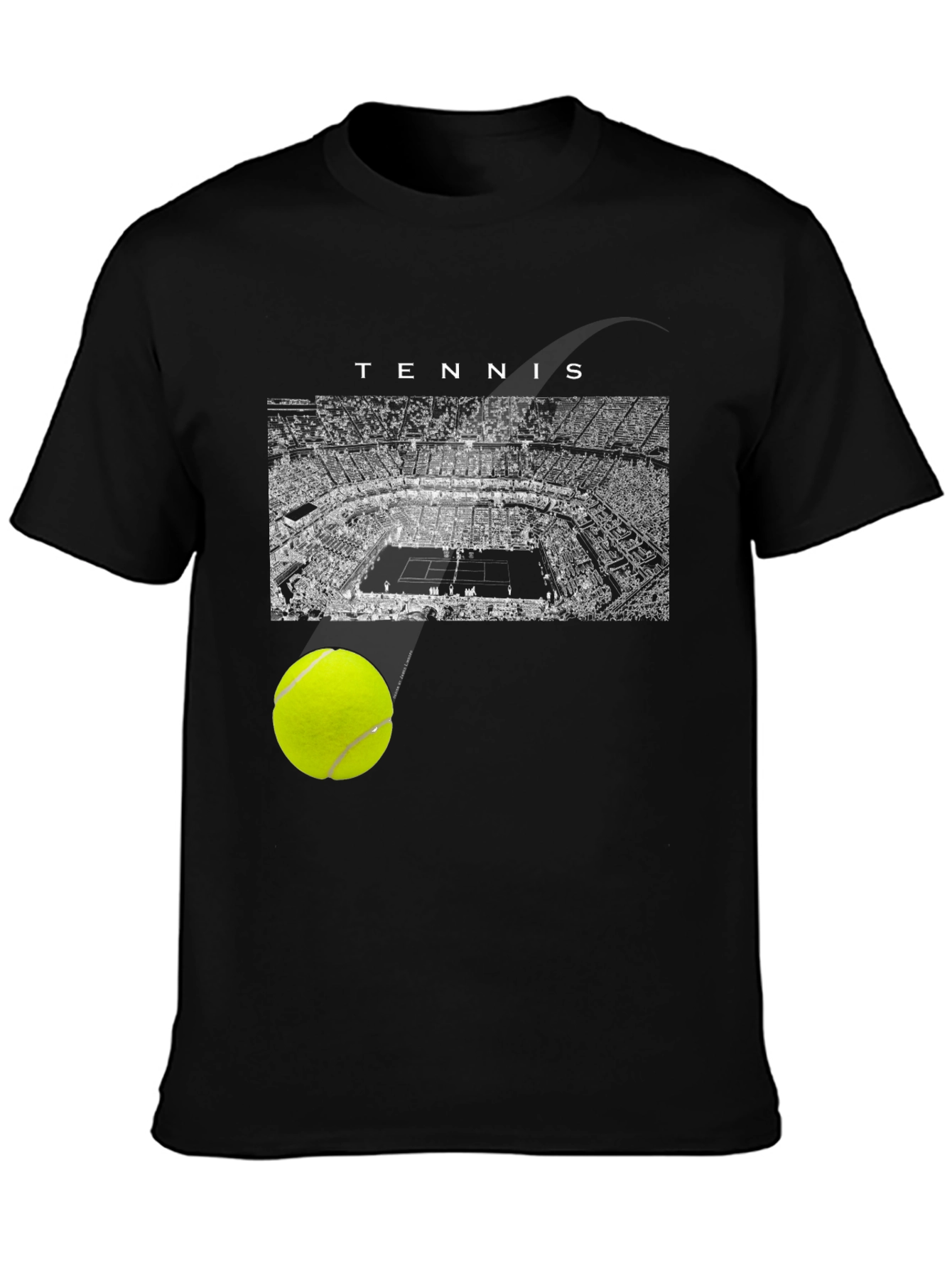 Tennis Court Black T-Shirt