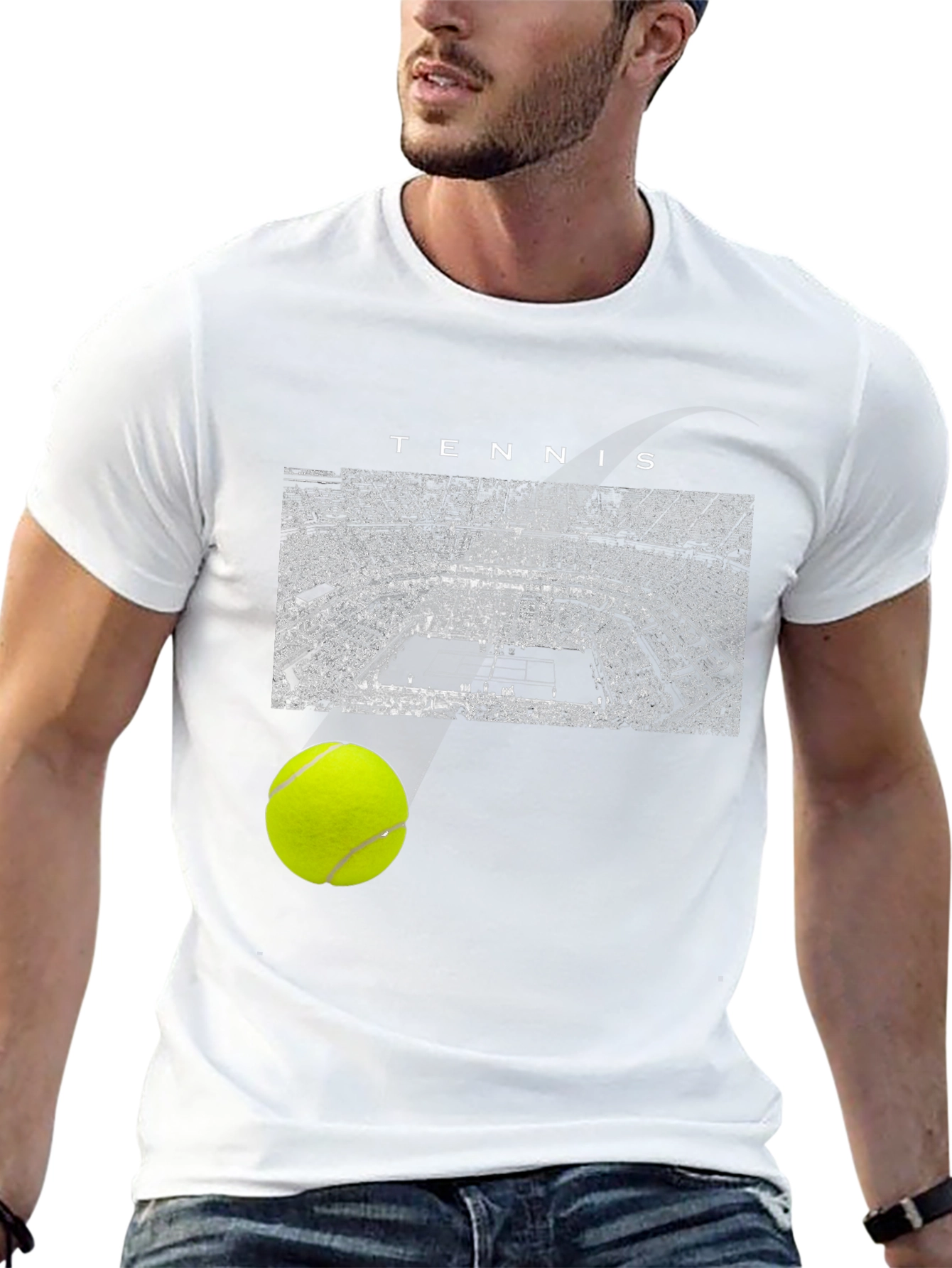 Tennis Court Black T-Shirt