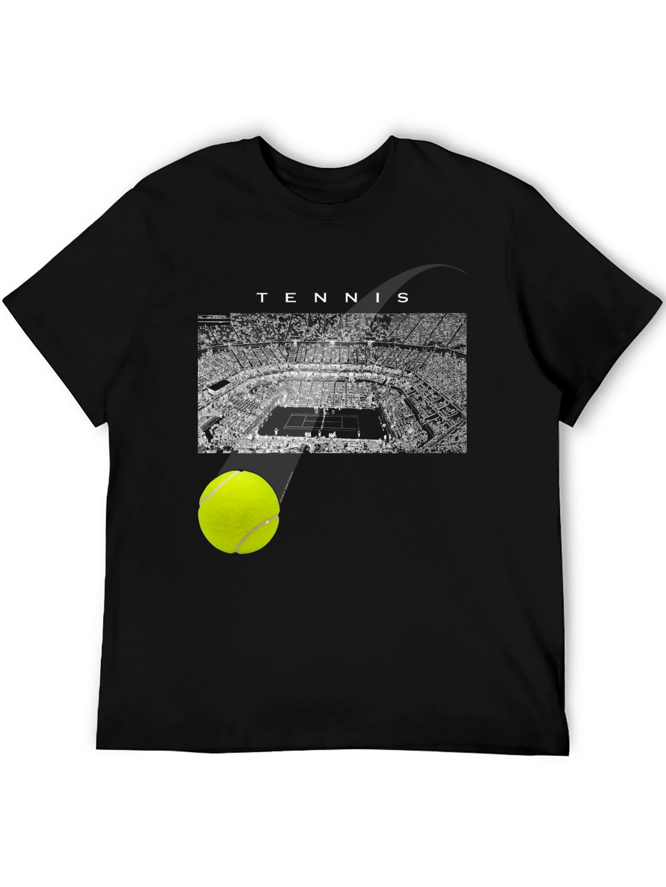 Tennis Court Black T-Shirt