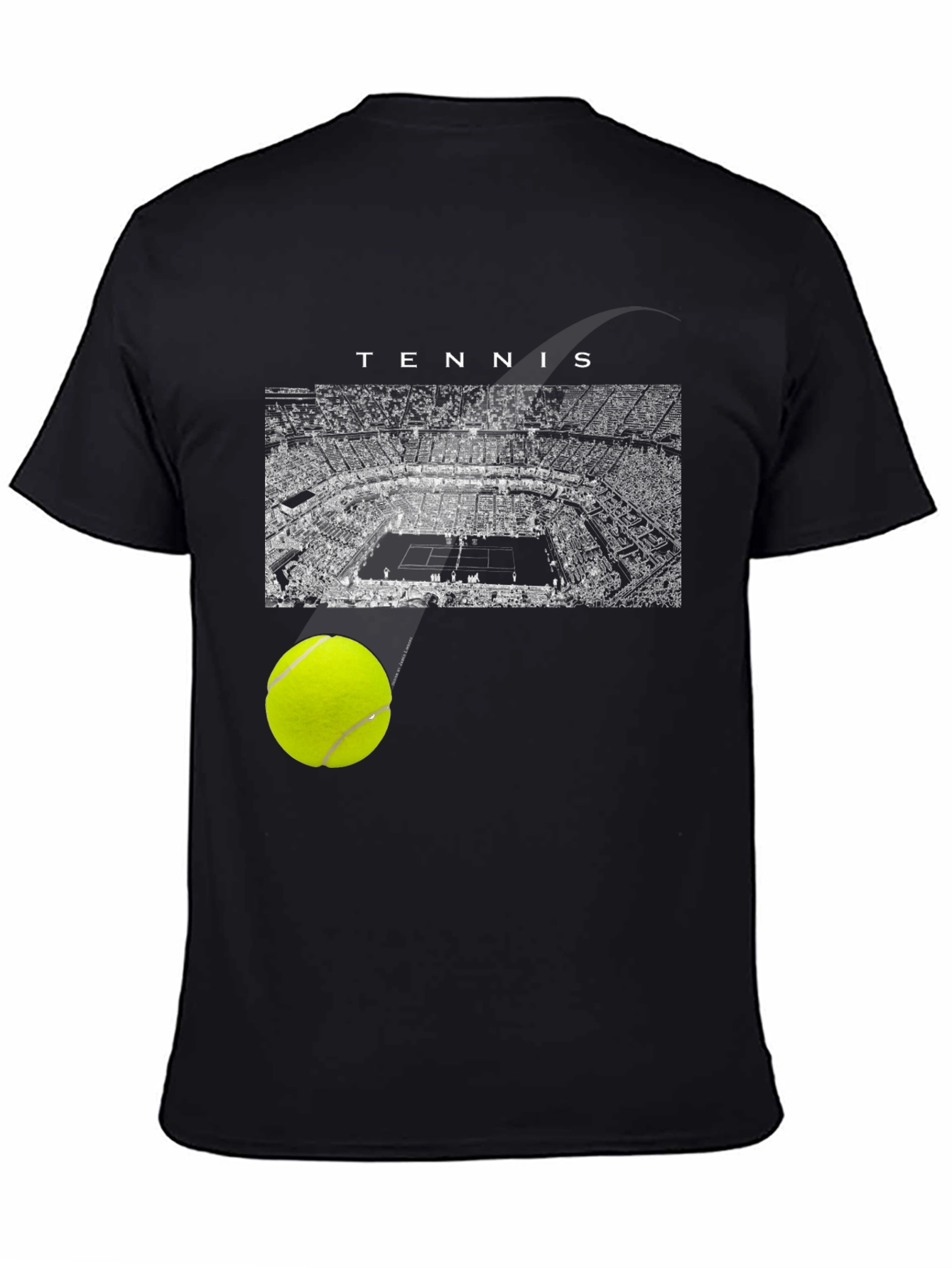 Tennis Court Black T-Shirt