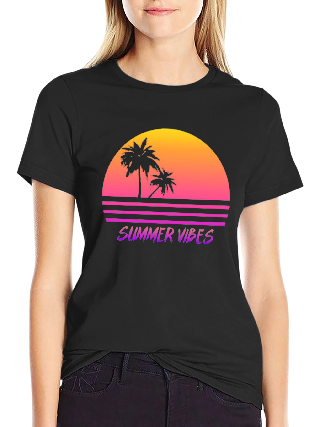 Summer Vibes Retro Sunset T-Shirt
