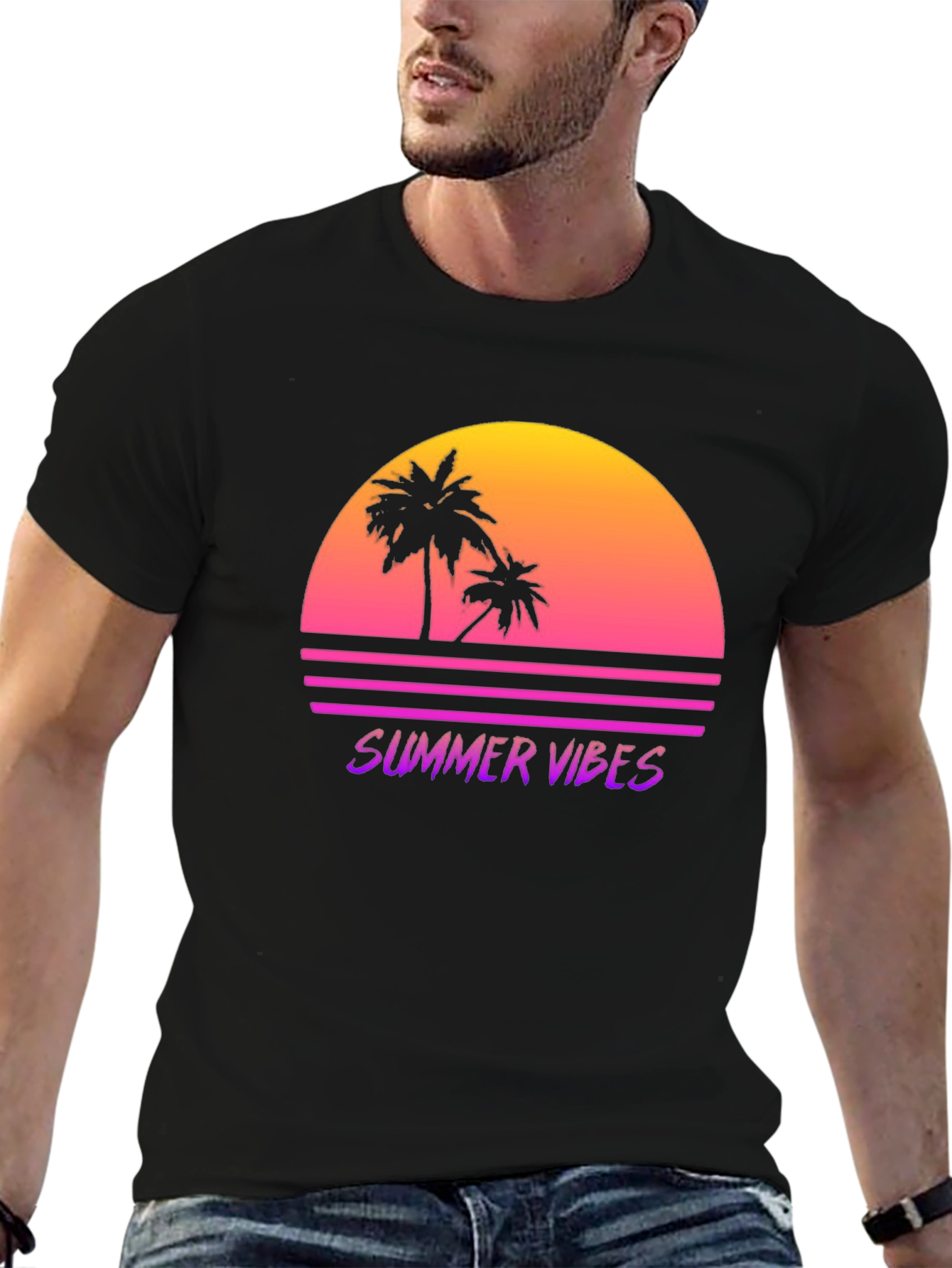 Summer Vibes Retro Sunset T-Shirt