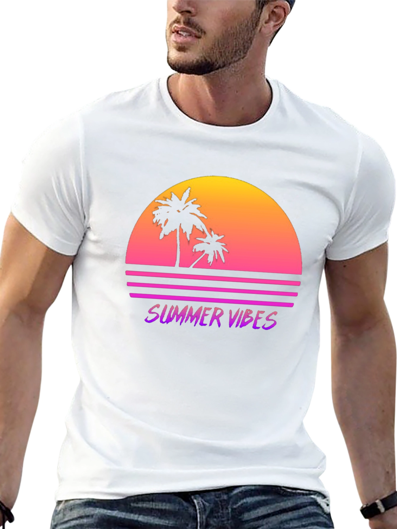 Summer Vibes Retro Sunset T-Shirt