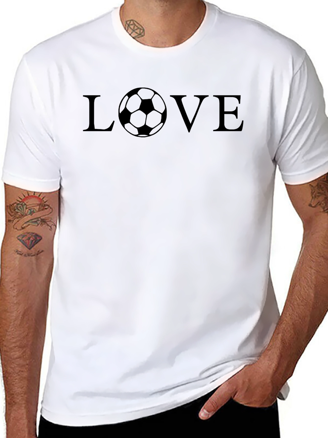 Love Soccer Black T-Shirt - Graphic Print