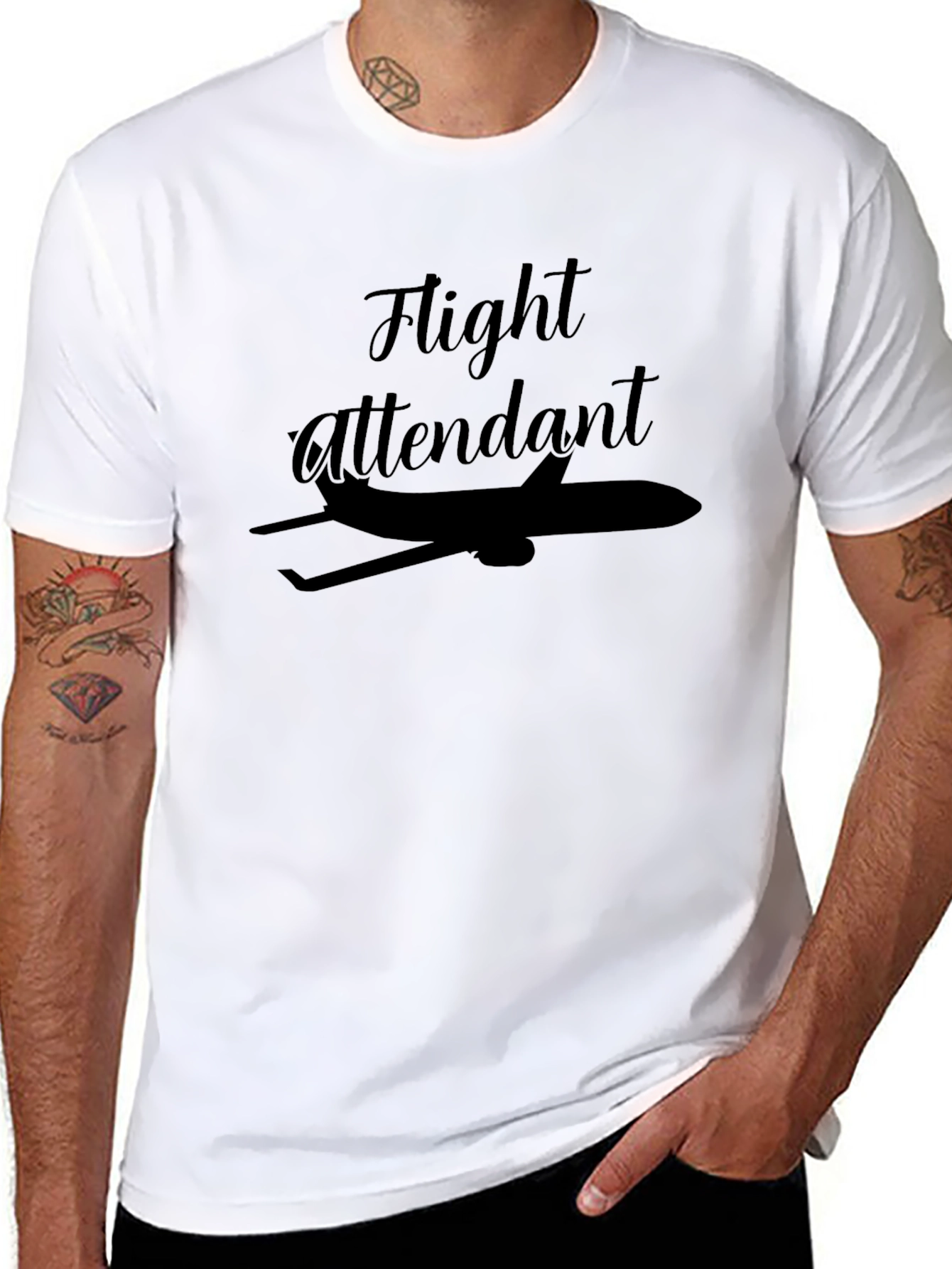 Flight Attendant T-Shirt - Plane Design